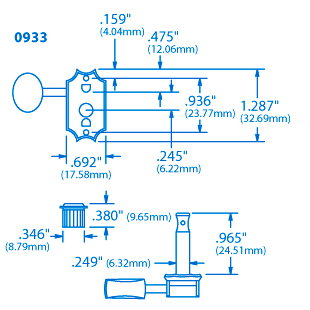 Gotoh Vintage-style Oval Knob 3+3 Tuners