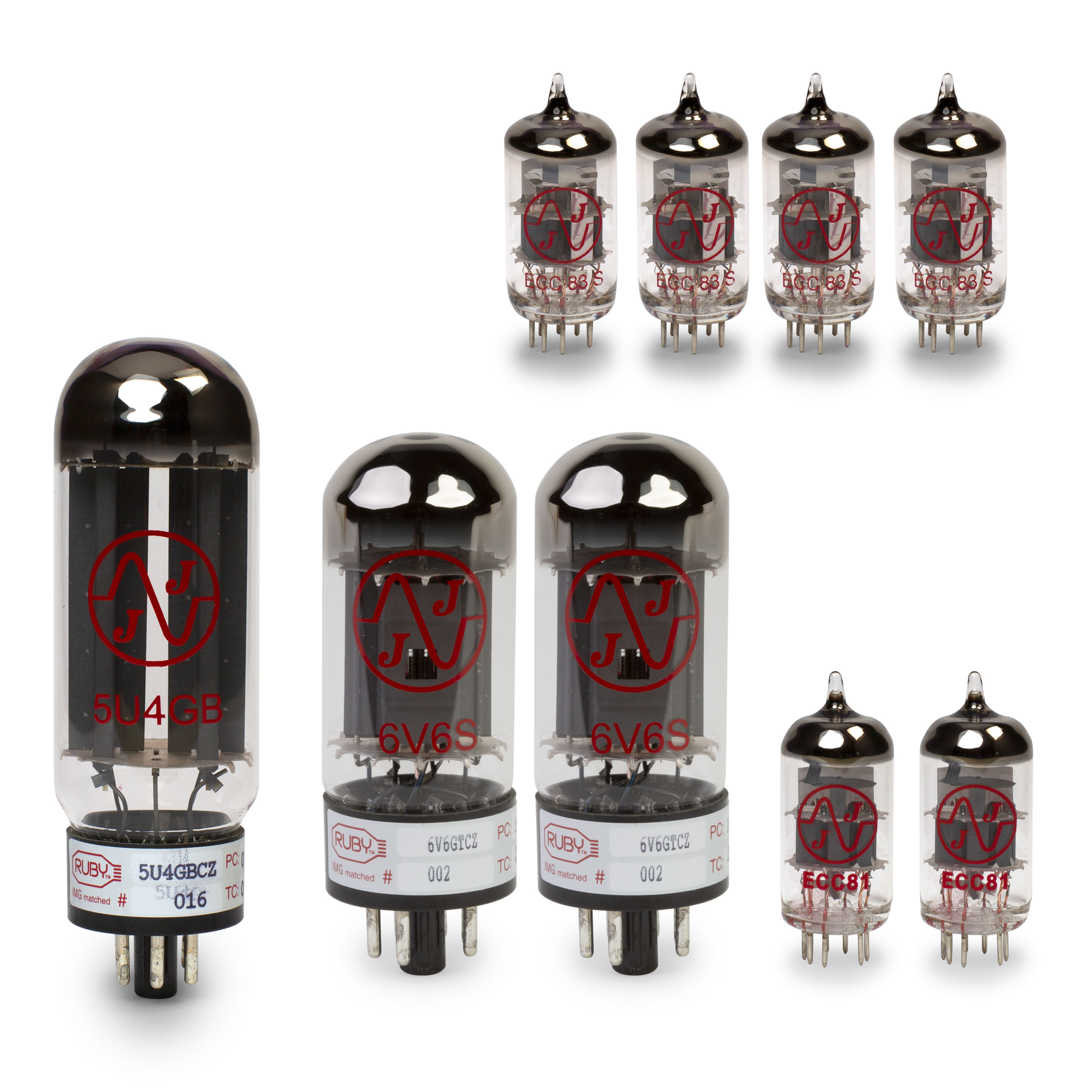 Fender Deluxe Reverb (Silver Panel) Tube Set with Matched Power Tubes