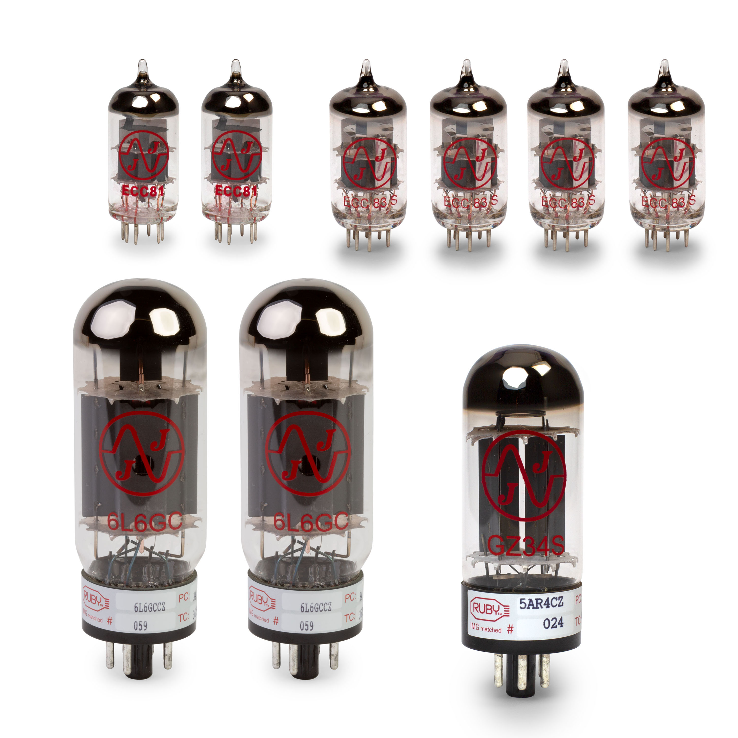 Fender Pro Reverb (Black Panel) Tube Set with Matched Power Tubes