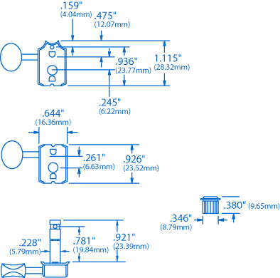Gotoh Locking Vintage Oval Knob 6-In-Line Tuners