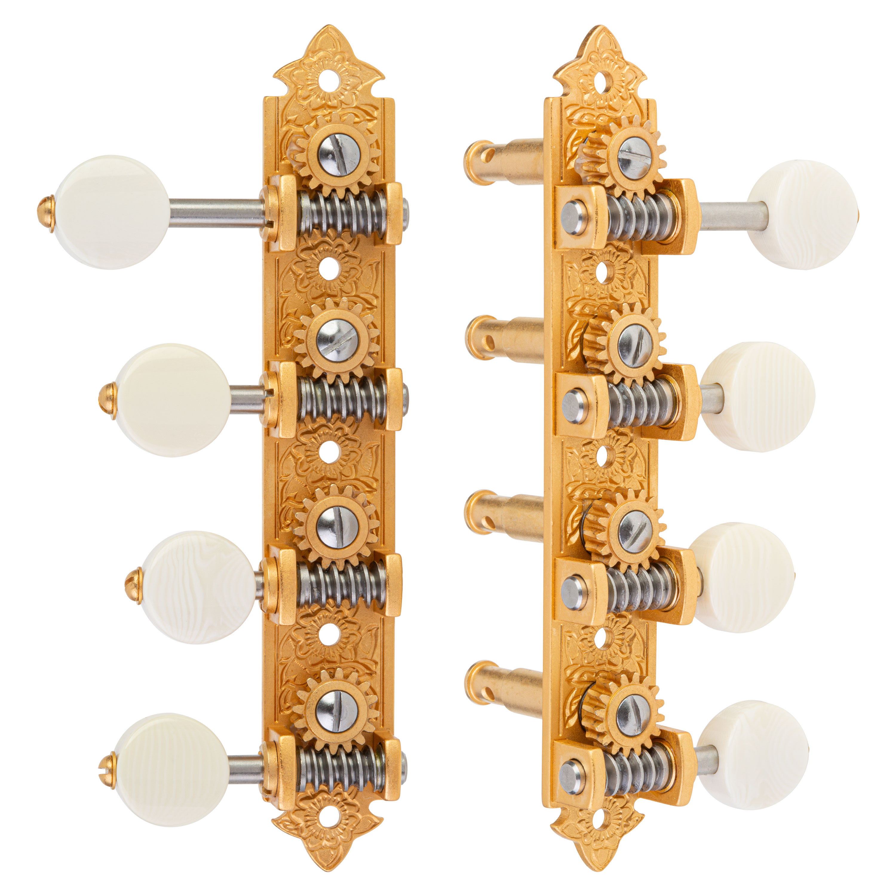 Waverly F-style Mandolin Machines with Ivoroid Knobs, Satin gold