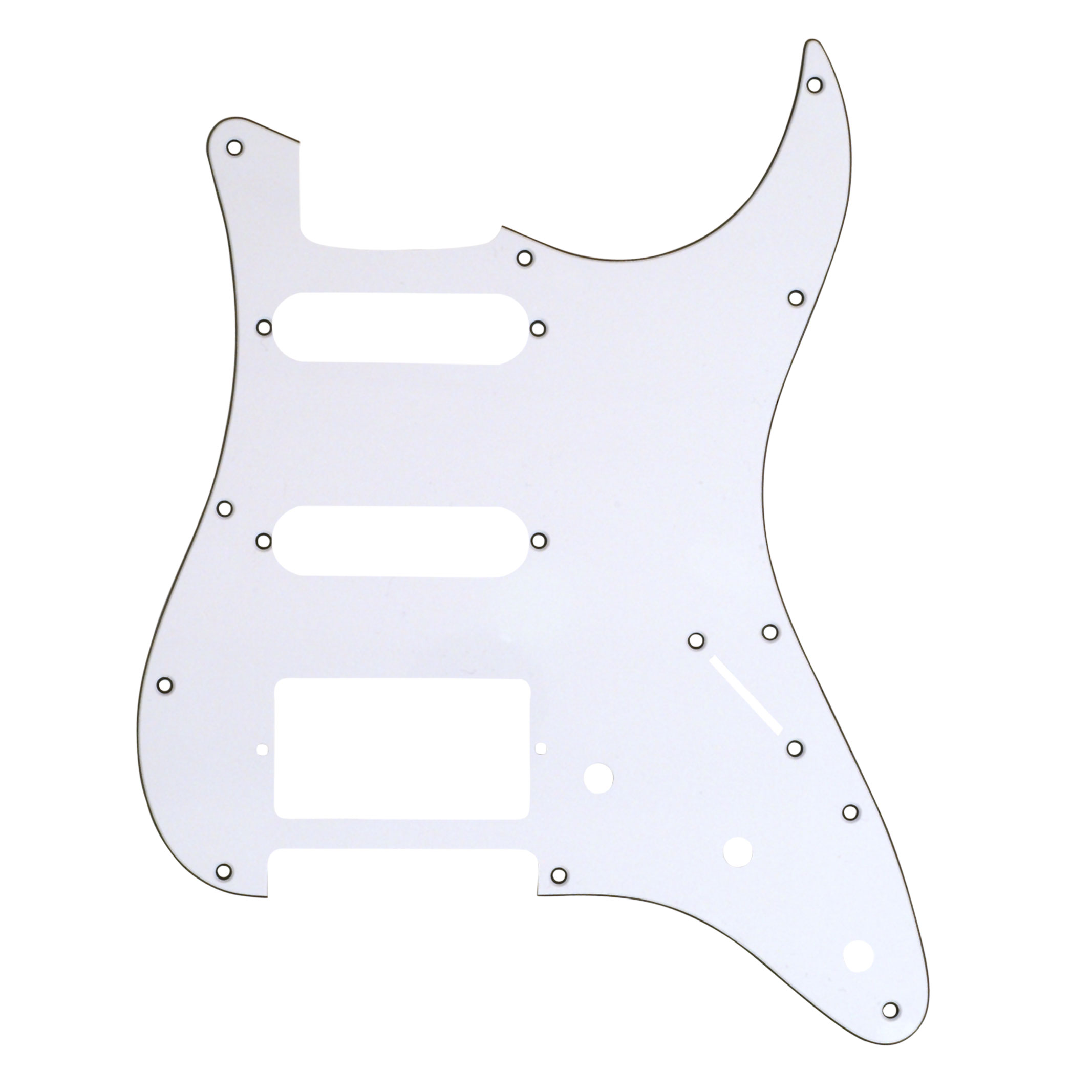 Strat Pickguard with Humbucker, White / black / white