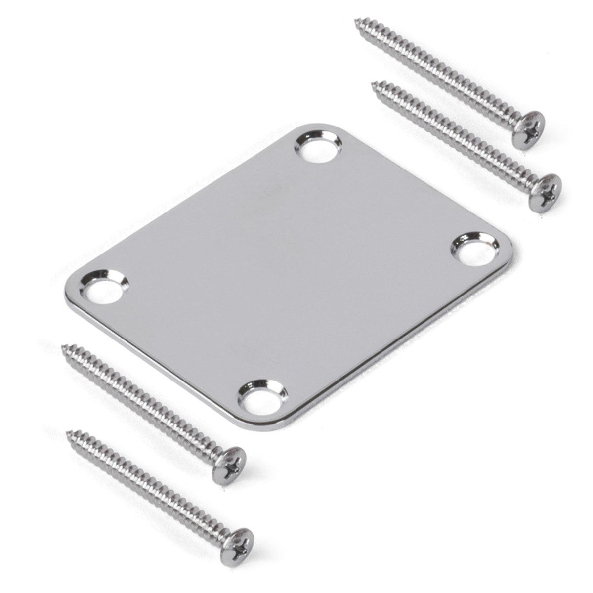 Neck Mounting Plate, Chrome, with screws
