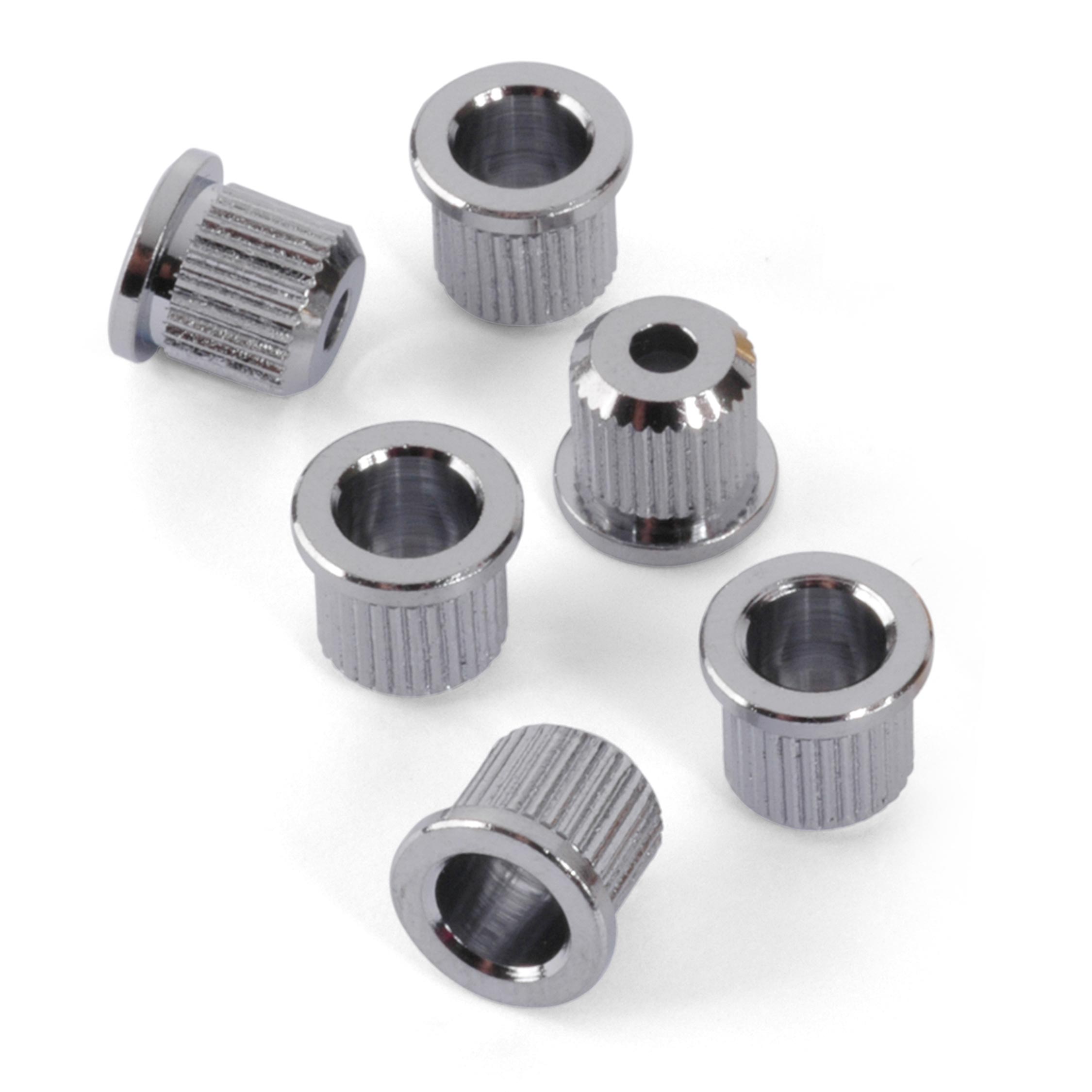 Guitar String Ferrules, Chrome, set of 6