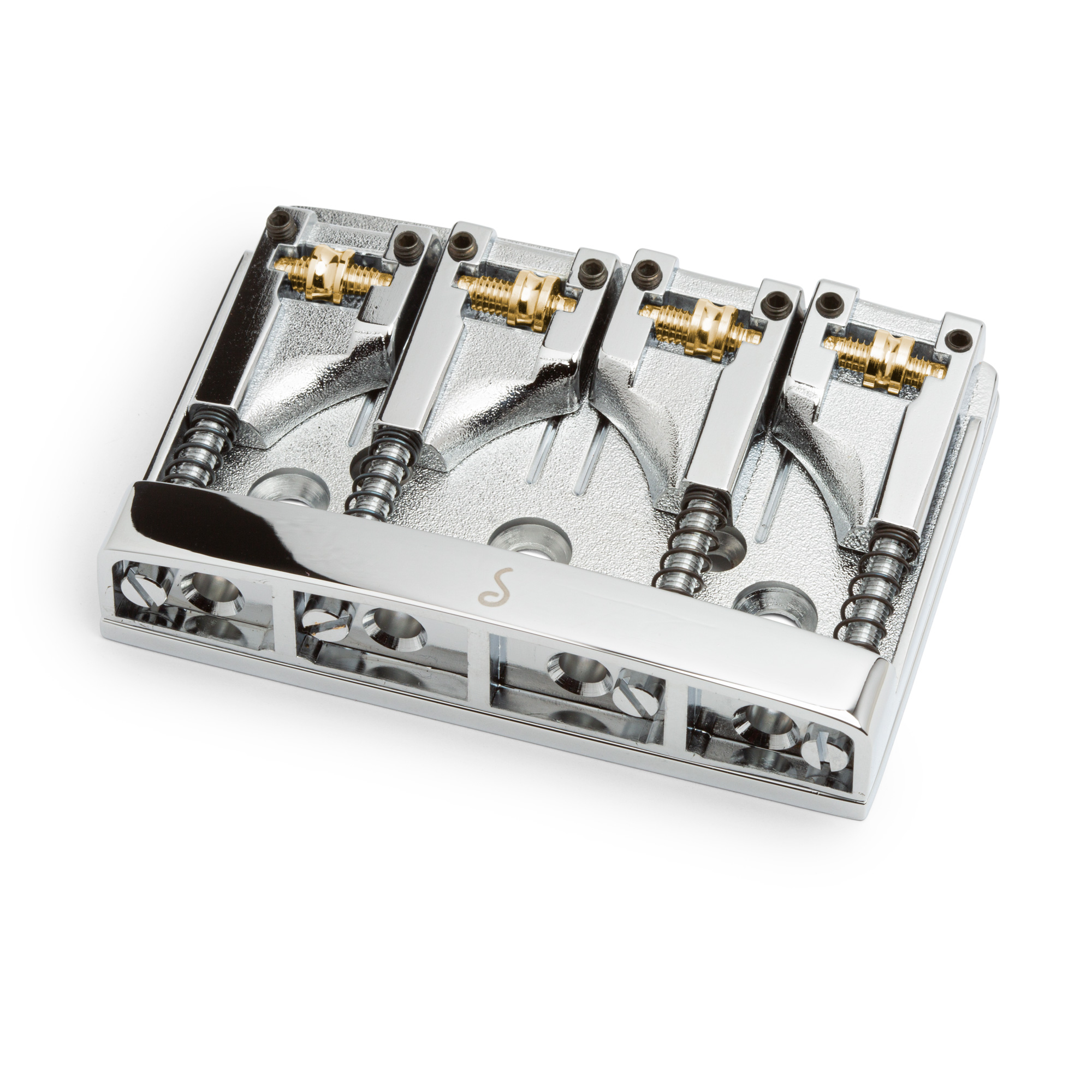 Schaller 4-String Roller Bass Bridge, Chrome