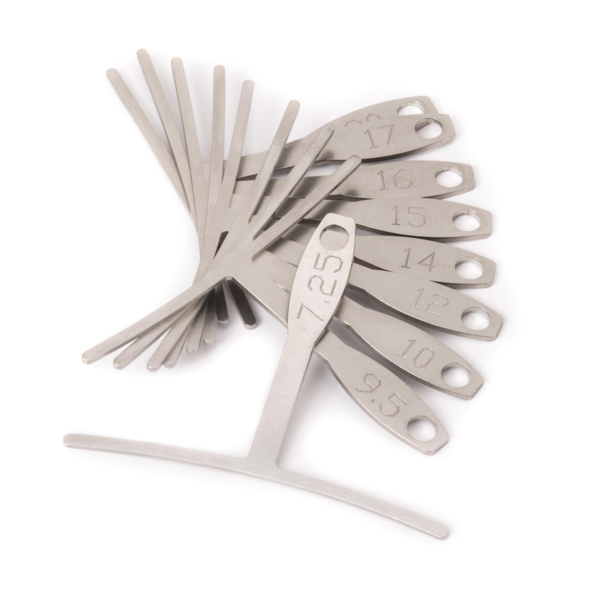 Understring Radius Gauges, Standard width, set of 9