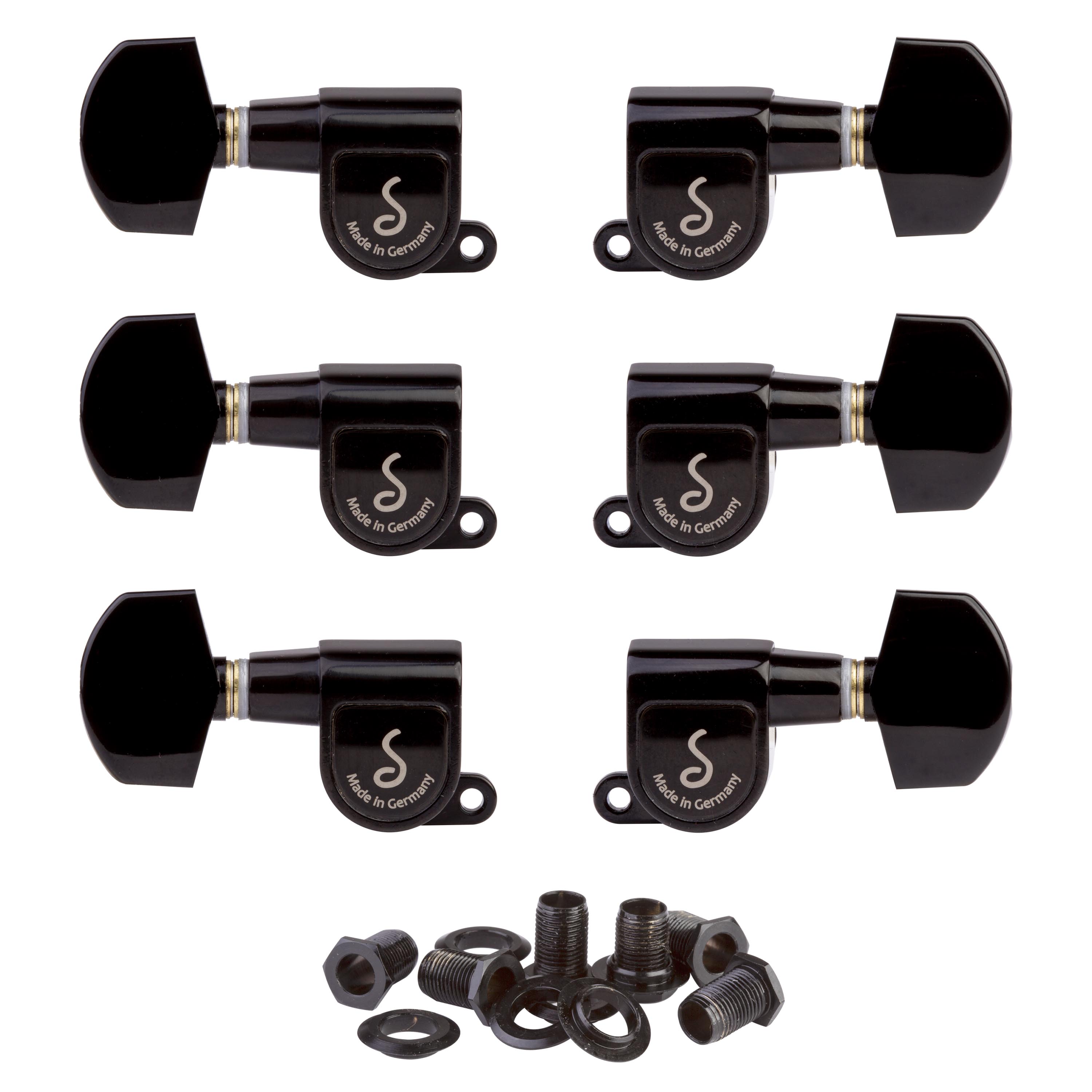 Schaller M-6 3+3 Guitar Machines, Black