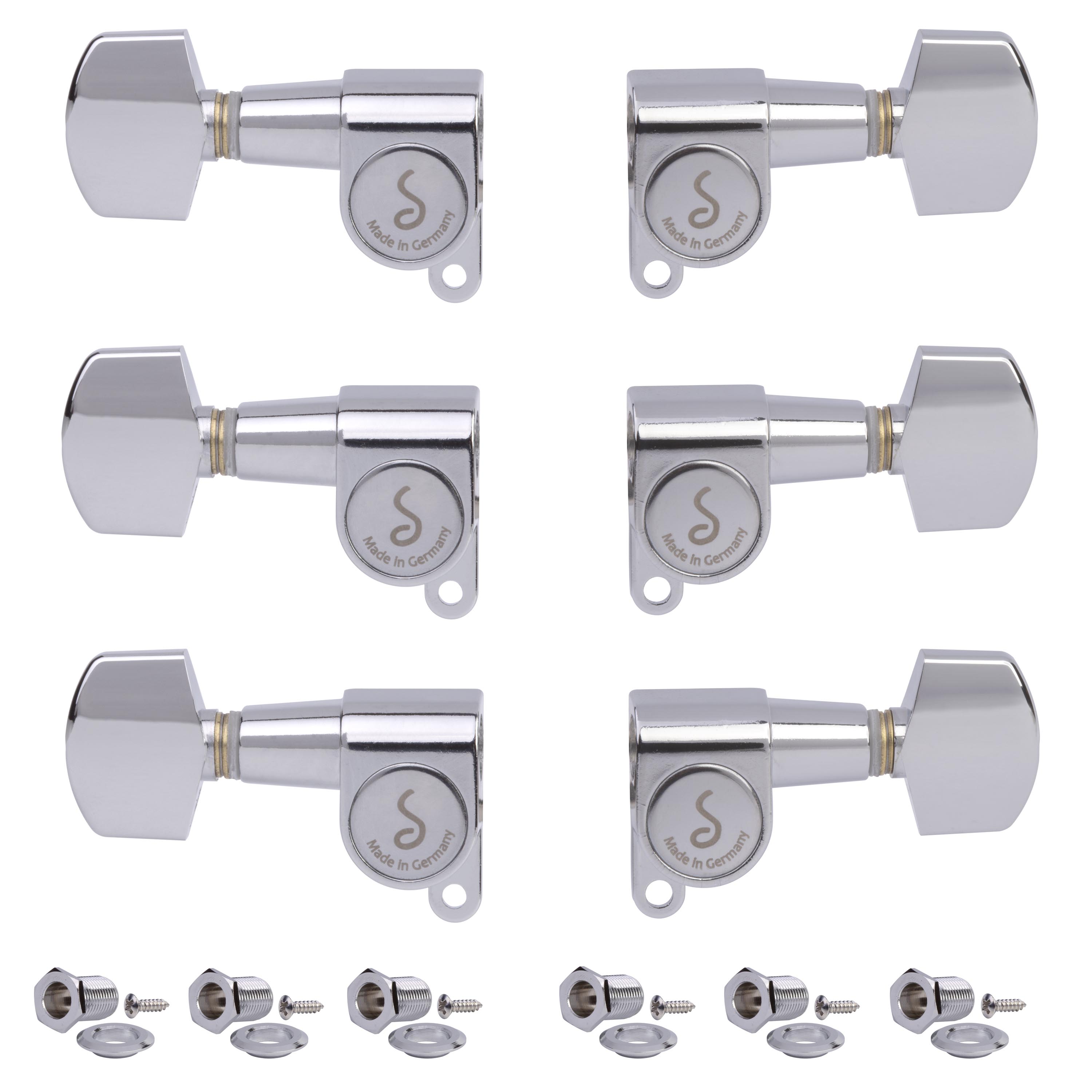 Schaller M-6 Mini 3+3 Guitar Machines, Chrome