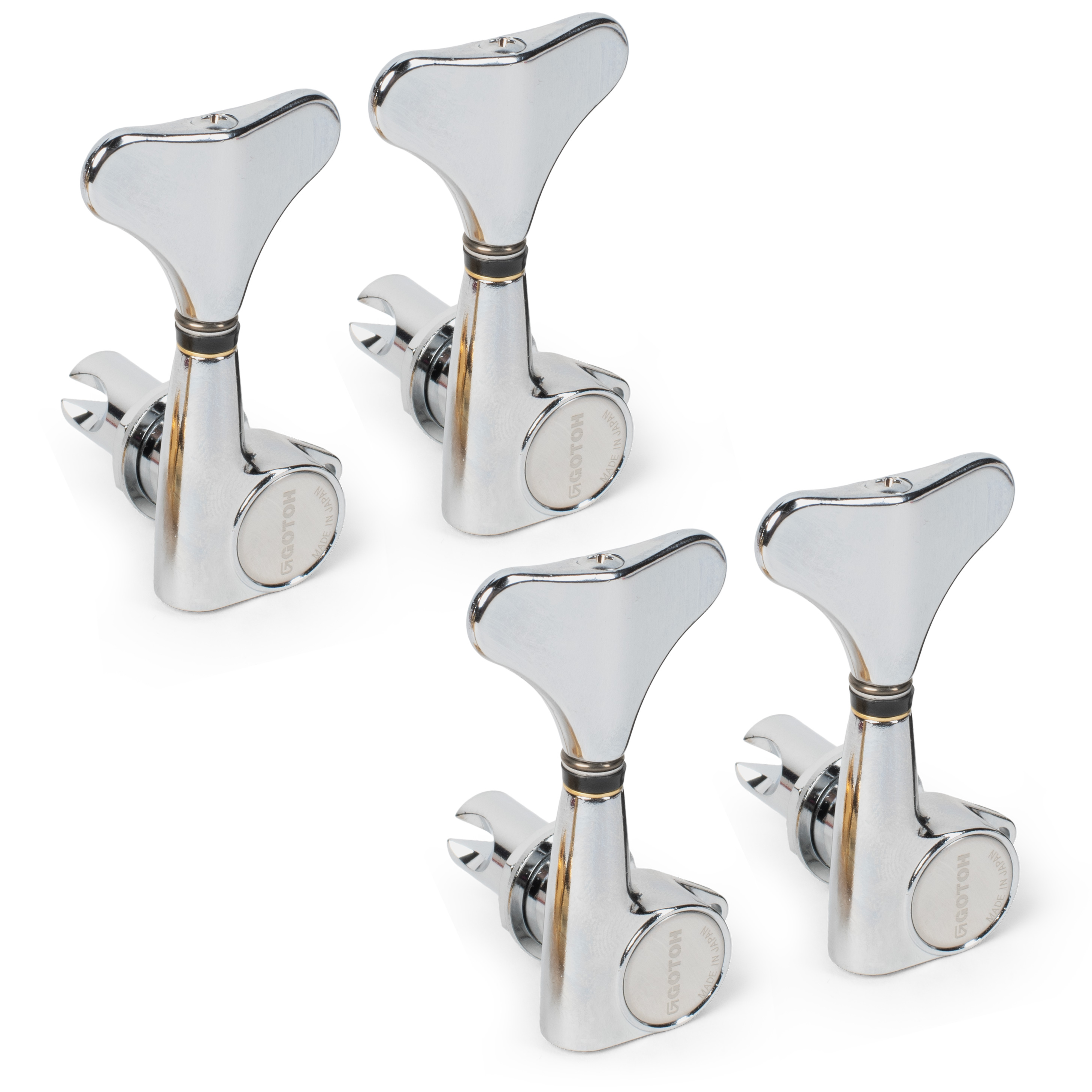 Gotoh Compact Bass Tuner, 2L+2R Set, Chrome, 2L/2R