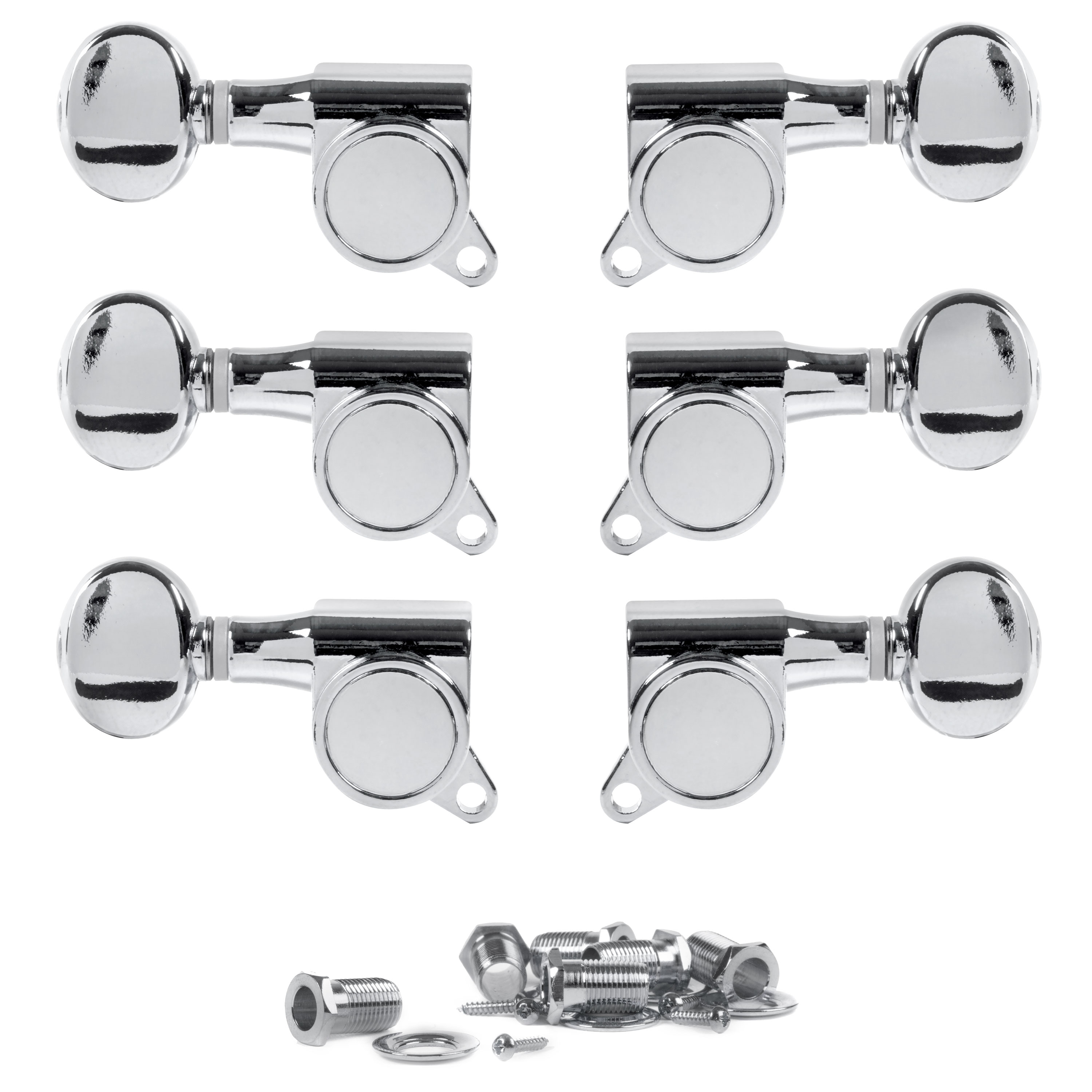 Golden Age Oval Knob 3+3 Tuners, Chrome