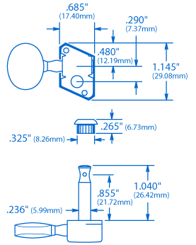 Economy Covered Gear 3+3 Tuners