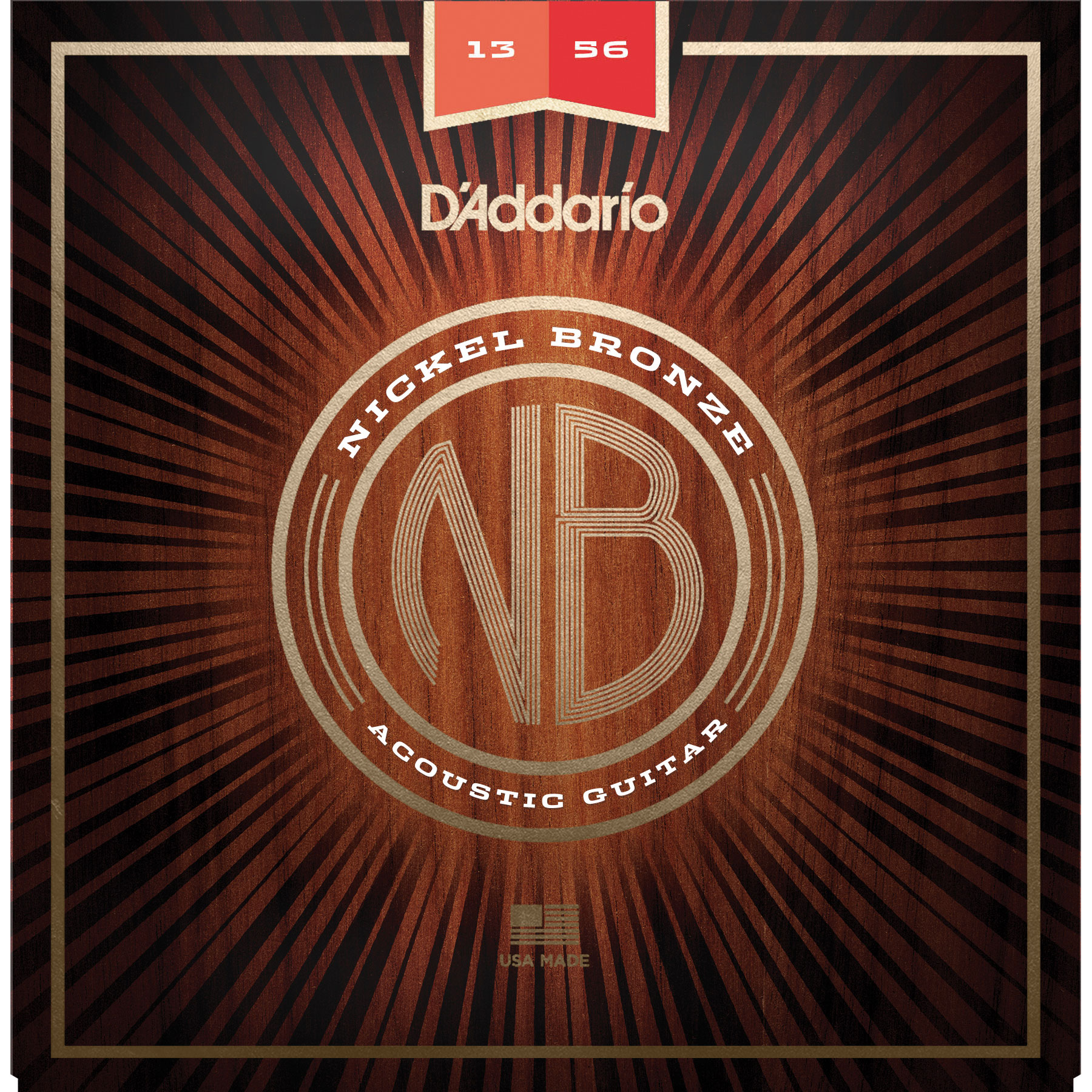 D'Addario Nickel Bronze Acoustic Guitar Strings, Medium (NB1356)