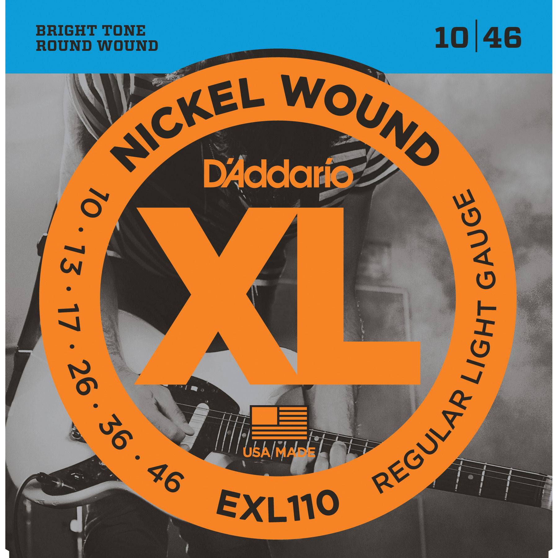 D'Addario XL Nickel Wound Electric Guitar Strings, Regular Light (EXL110)