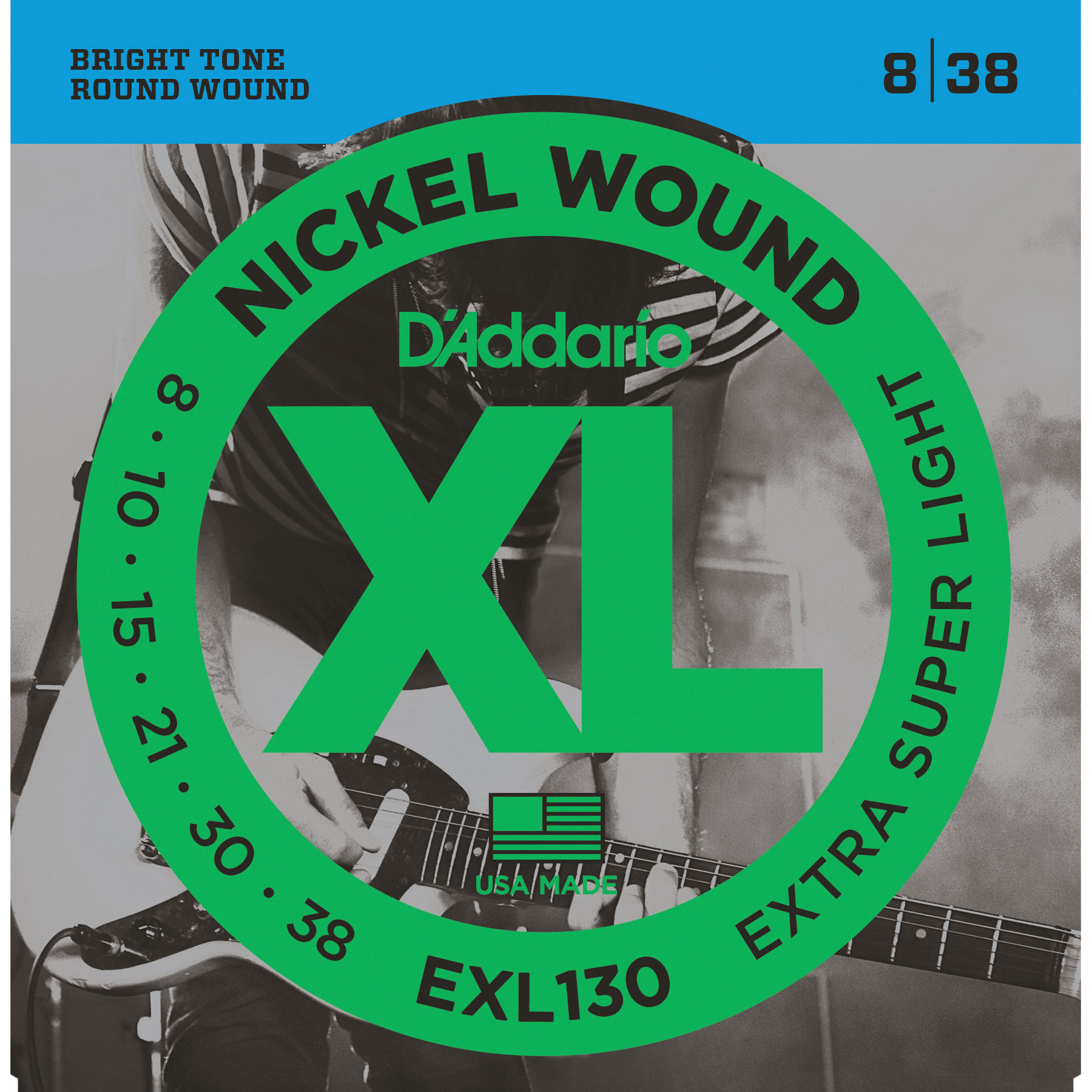D'Addario XL Nickel Wound Electric Guitar Strings, Extra Super Light (EXL130)