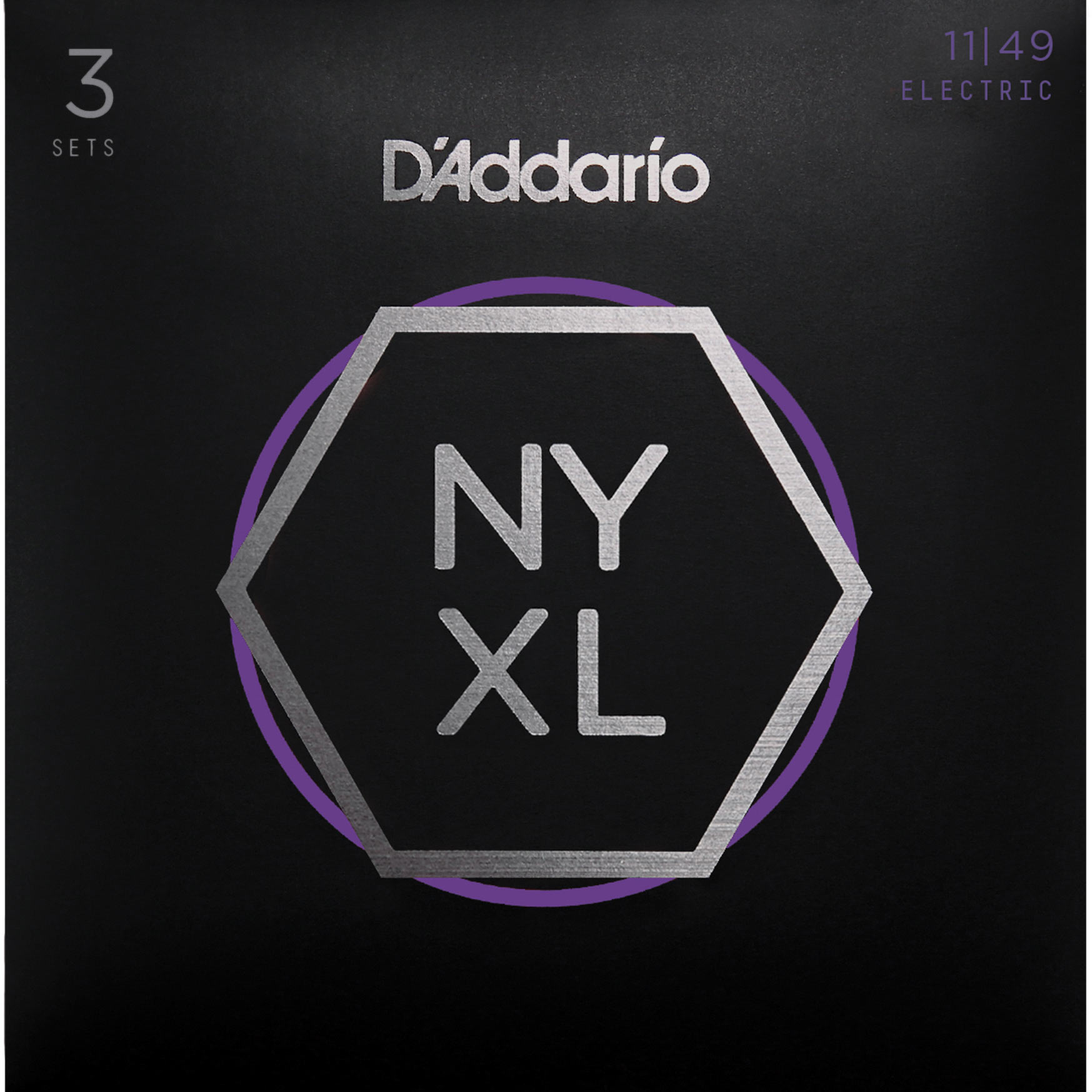 D'Addario NYXL Nickel Wound Electric Guitar Strings, 3-pack