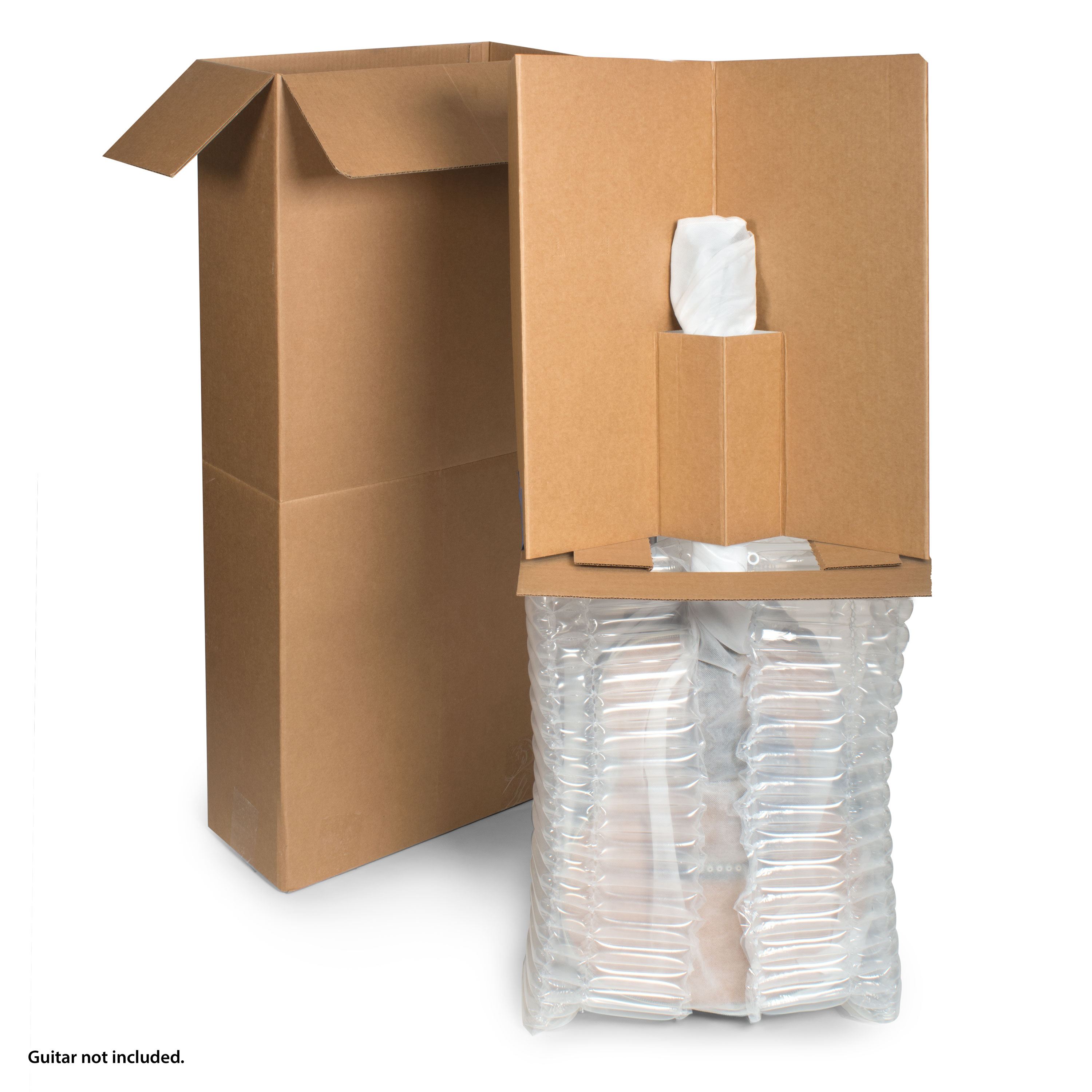 Acoustic Guitar Shipping System for Guitars Without Cases