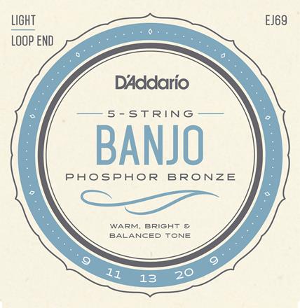 D'Addario Phosphor Bronze Banjo Strings, Light (EJ69)