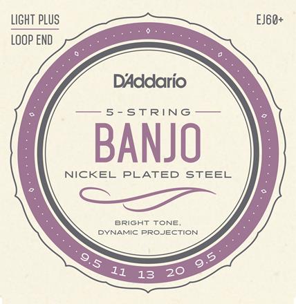 D'Addario Nickel Plated Banjo Strings, Light Plus (EJ60+)