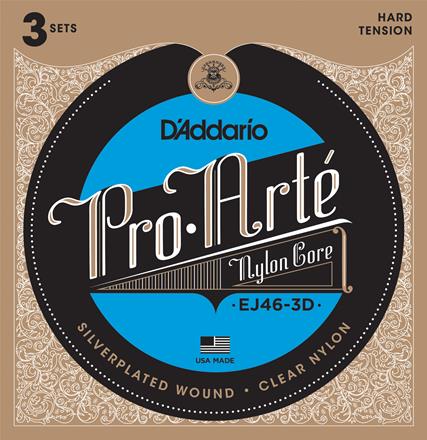 D'Addario Pro Arte Classical Guitar Strings 3 Pack, Hard Tension (EJ46-3D)