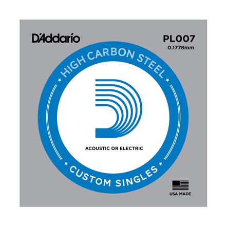 D'Addario Single Electric Guitar Strings, 0.007" Plain Steel