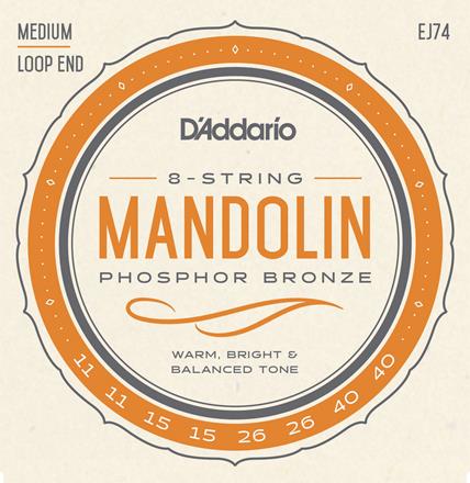 D'Addario Phosphor Bronze Mandolin Strings, Medium (EJ74)