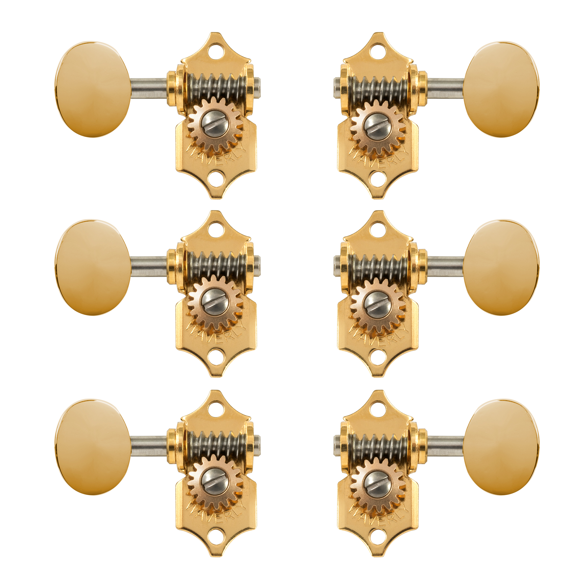 Waverly Guitar Tuners with Vintage Oval Knobs for Slotted Pegheads