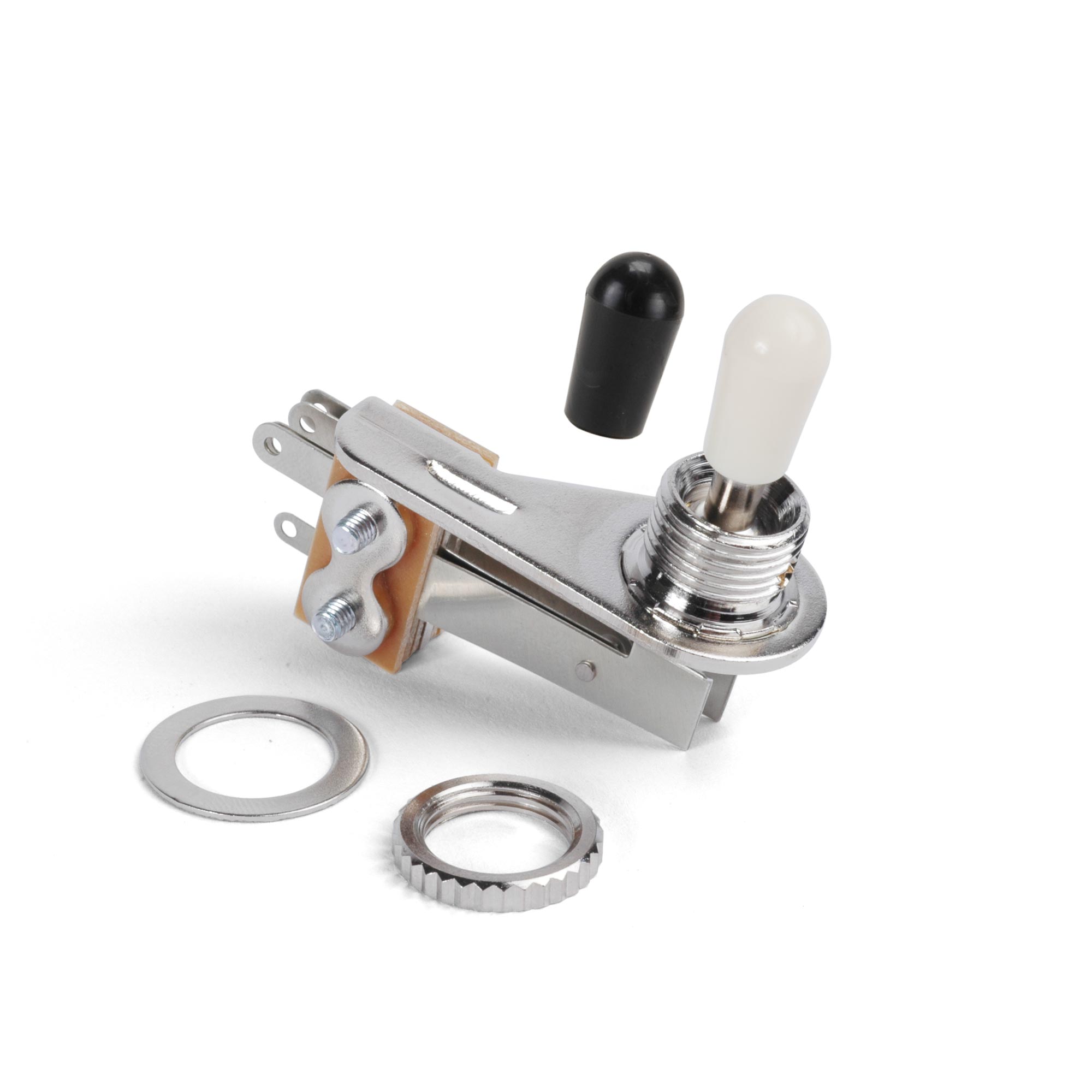 Right-angle Metric Toggle Switch, Chrome, for 2-pickup guitars
