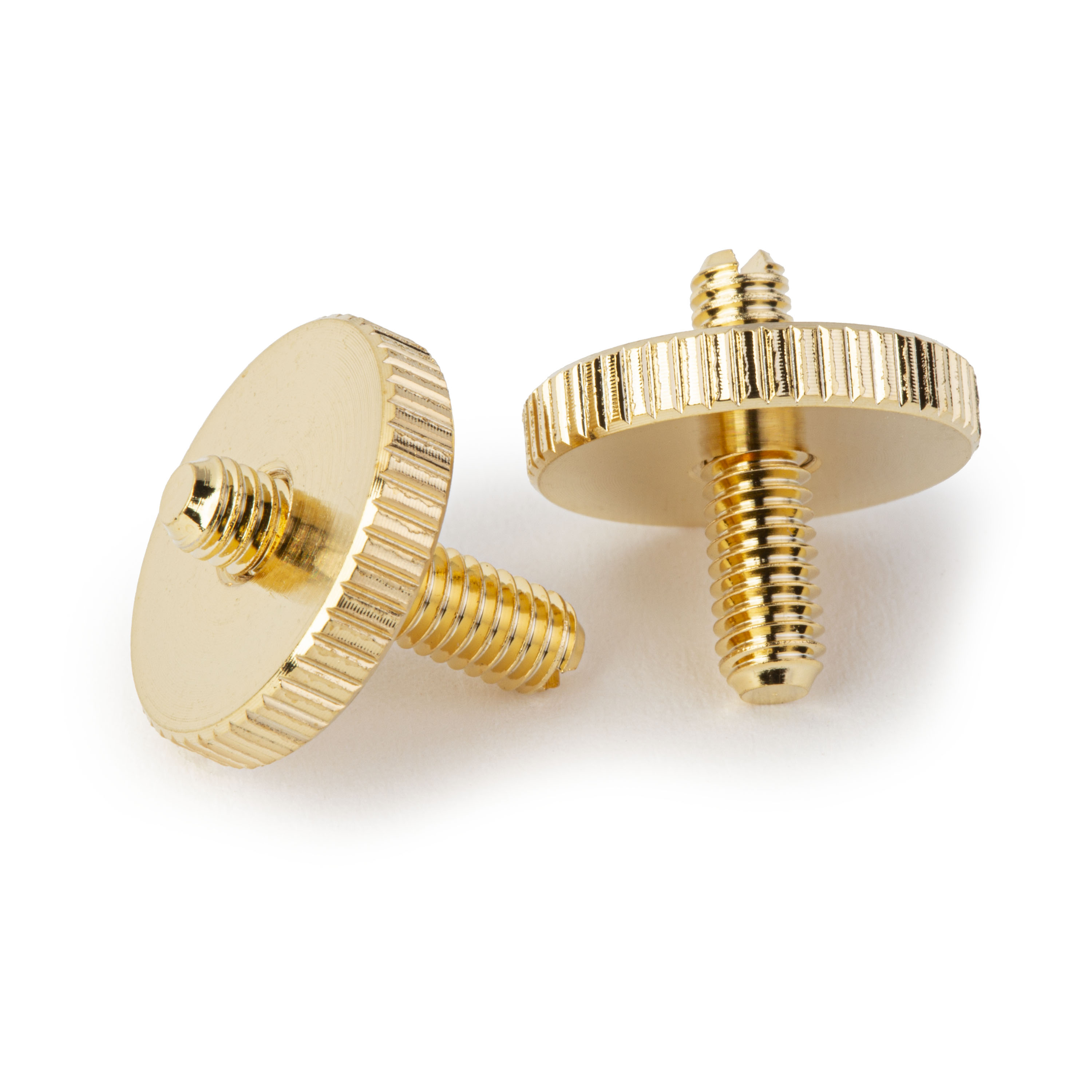 Aluminum Archtop Bridge Post and Thumbwheel Set,  Gold, set of 2