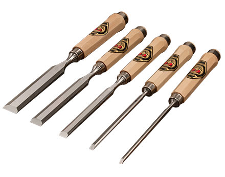 Two Cherries Wood Chisels, Set of 5
