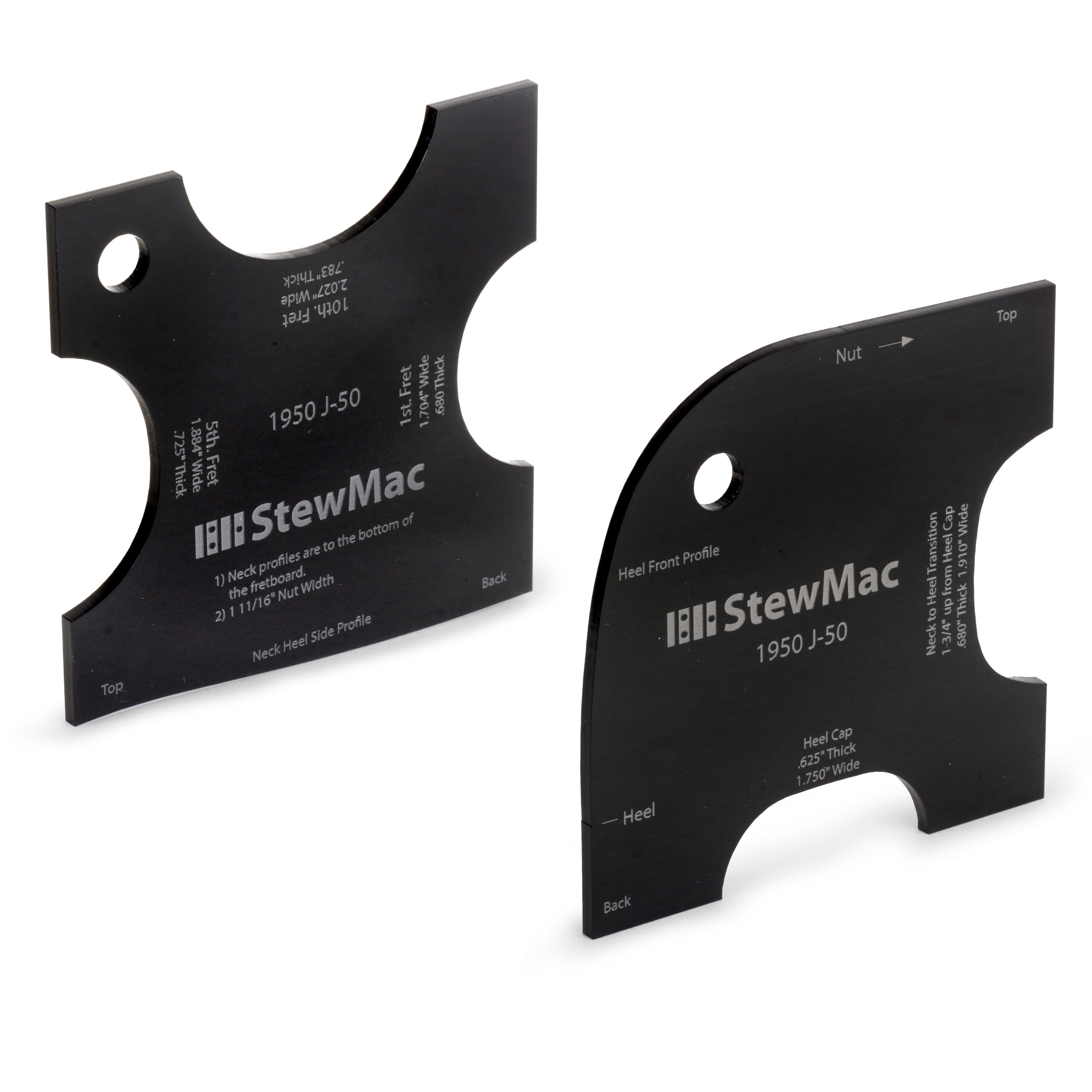 Neck Shaping Templates for Acoustic Guitar, 1950 Gibson&reg; J-50