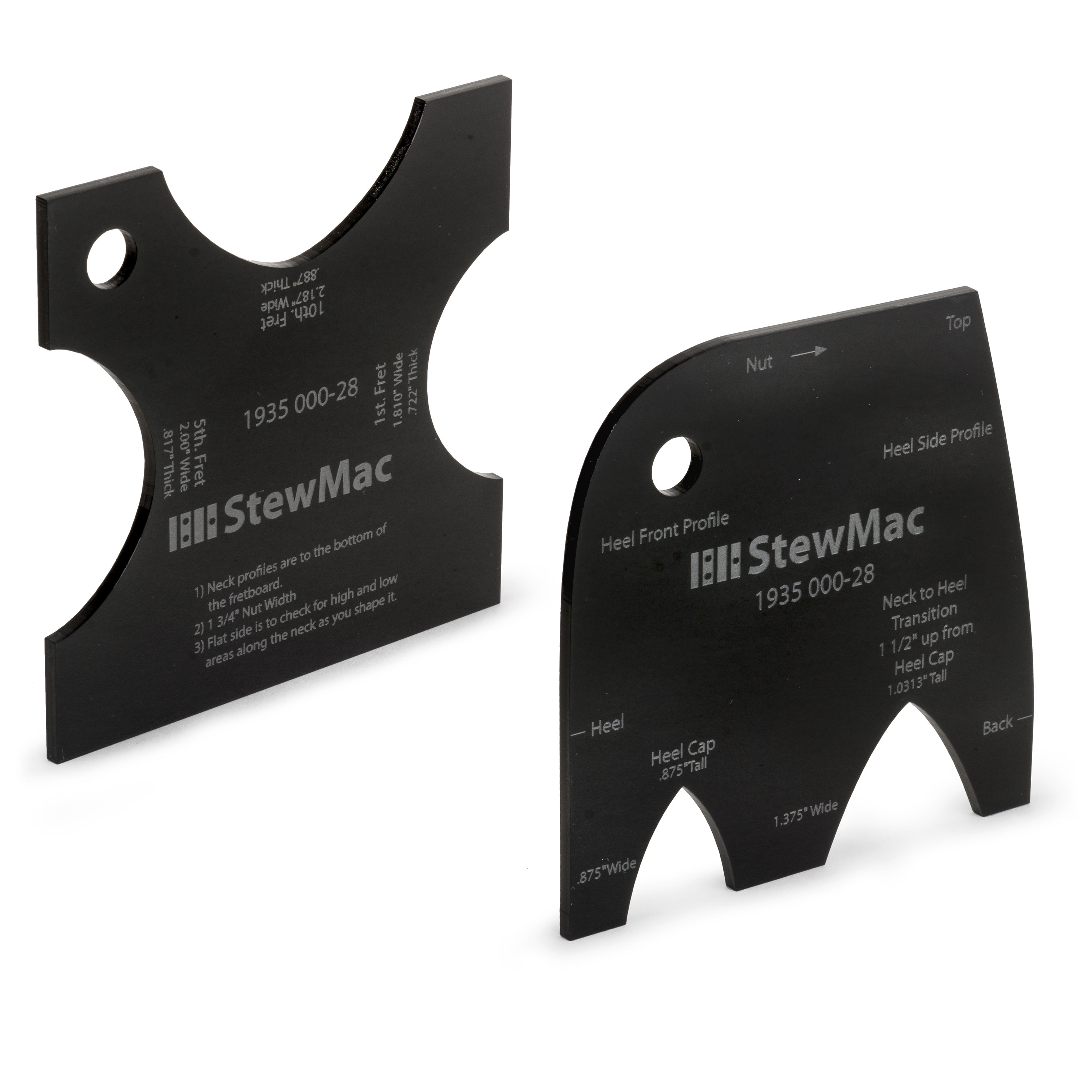 Neck Shaping Templates for Acoustic Guitar, 1935 Martin 000-28