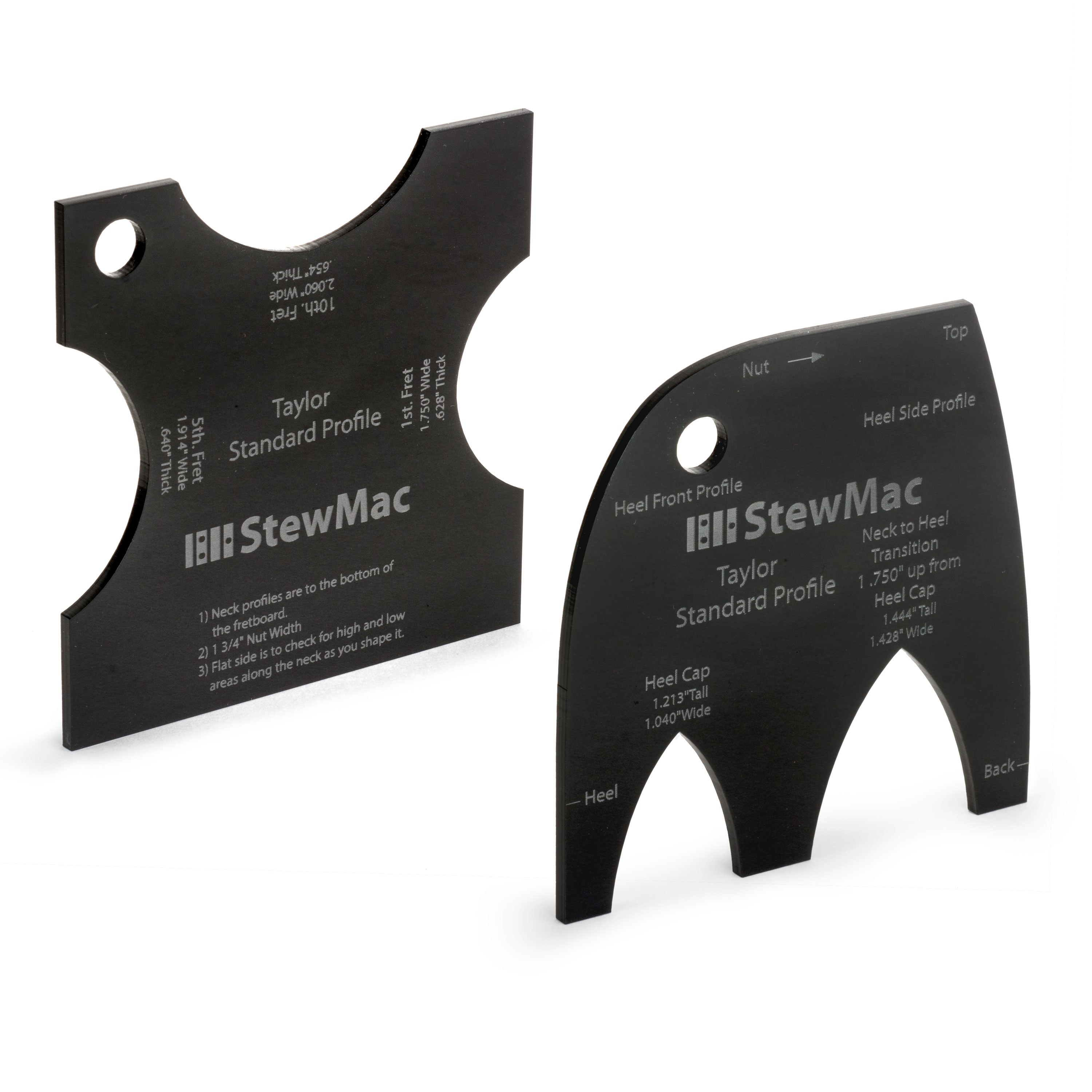 Neck Shaping Templates for Acoustic Guitar, Taylor Standard Profile