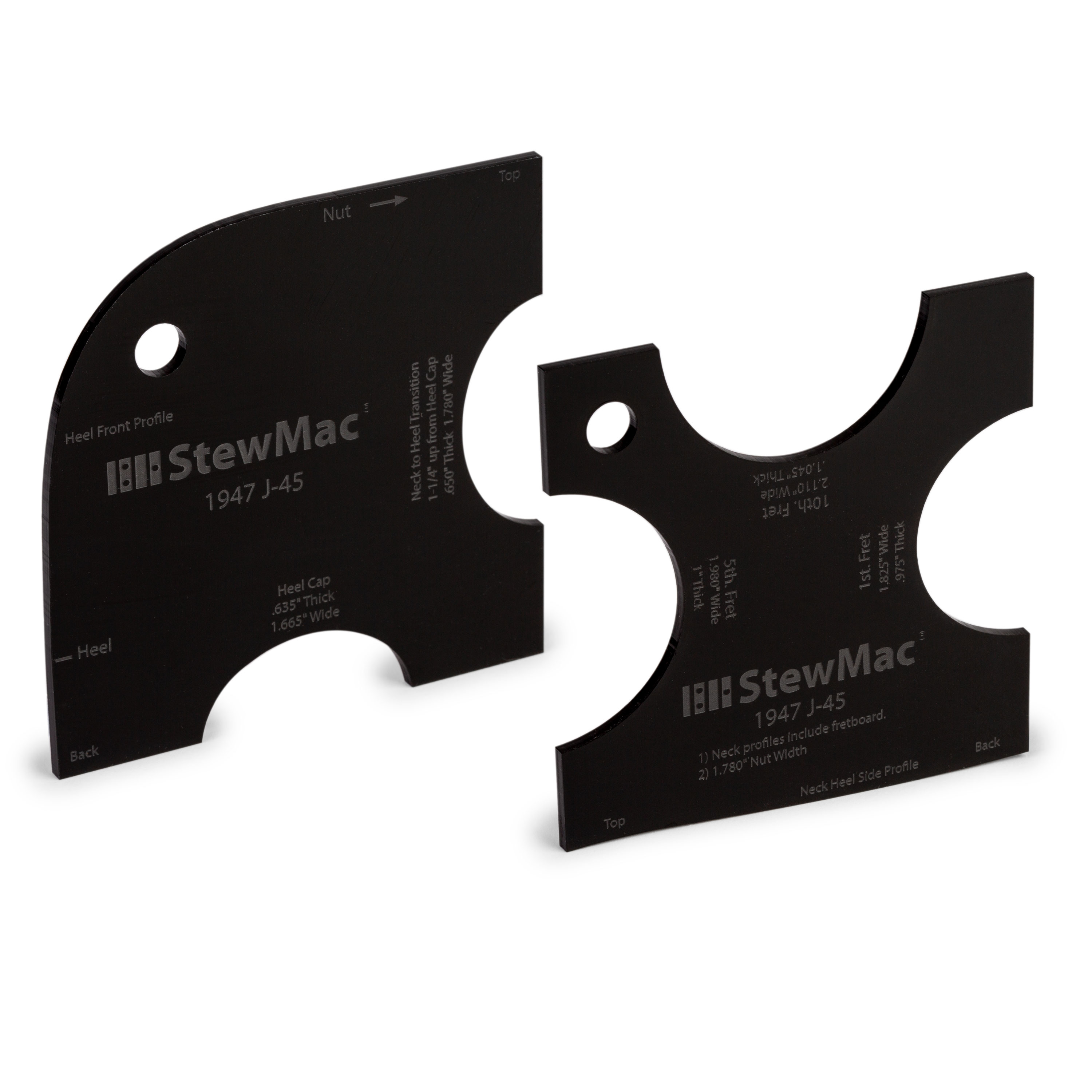 Neck Shaping Templates for Acoustic Guitar, 1947 Gibson&reg; J-45