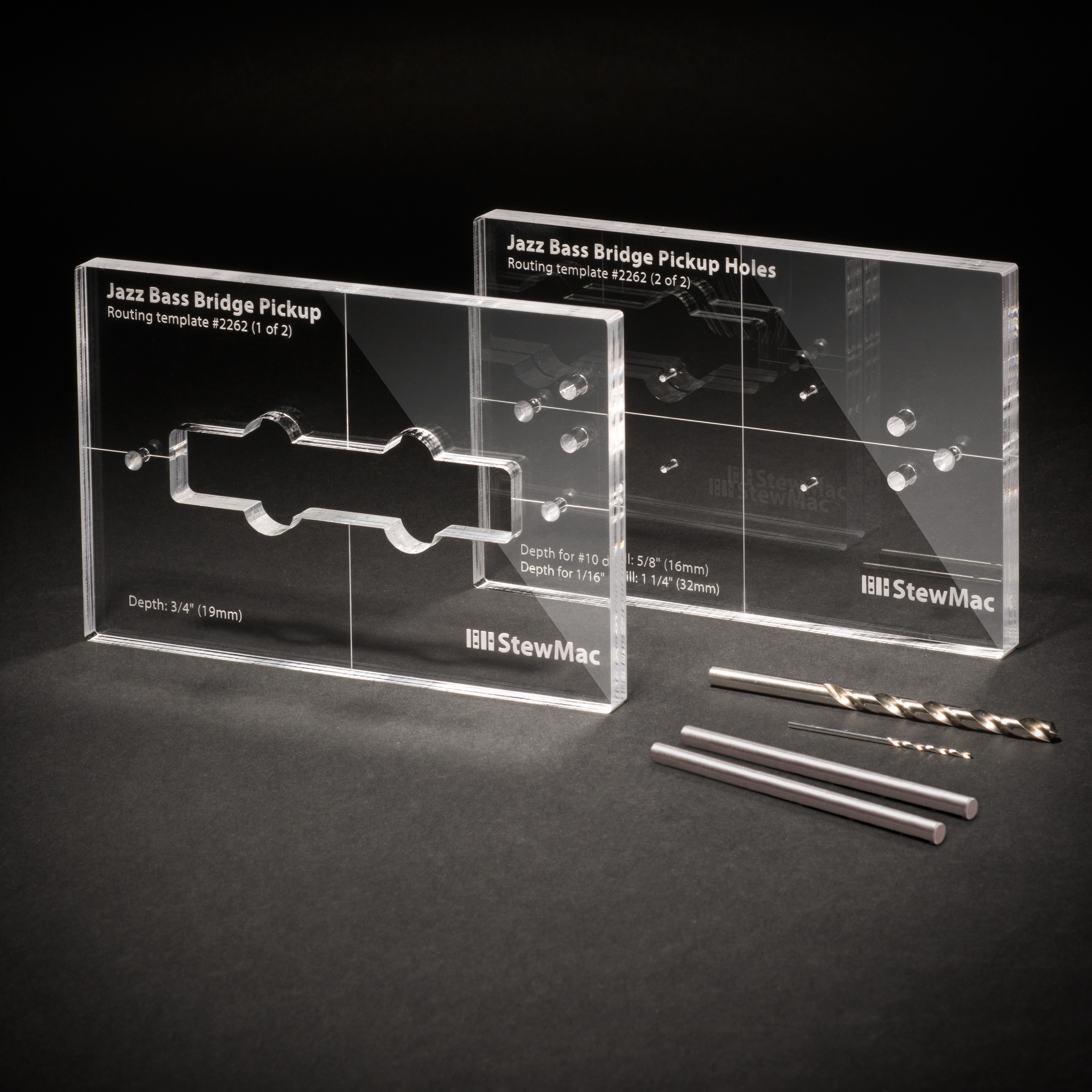Pickup Routing Templates for Jazz Bass, Set for Bridge Pickup