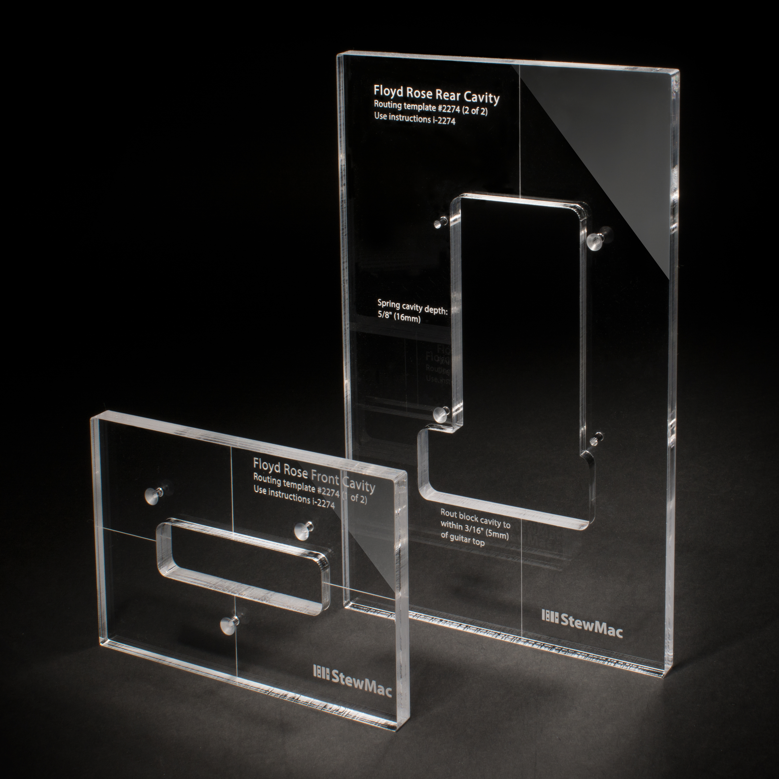 Tremolo Routing Templates, Front and Rear Set for Floyd Rose