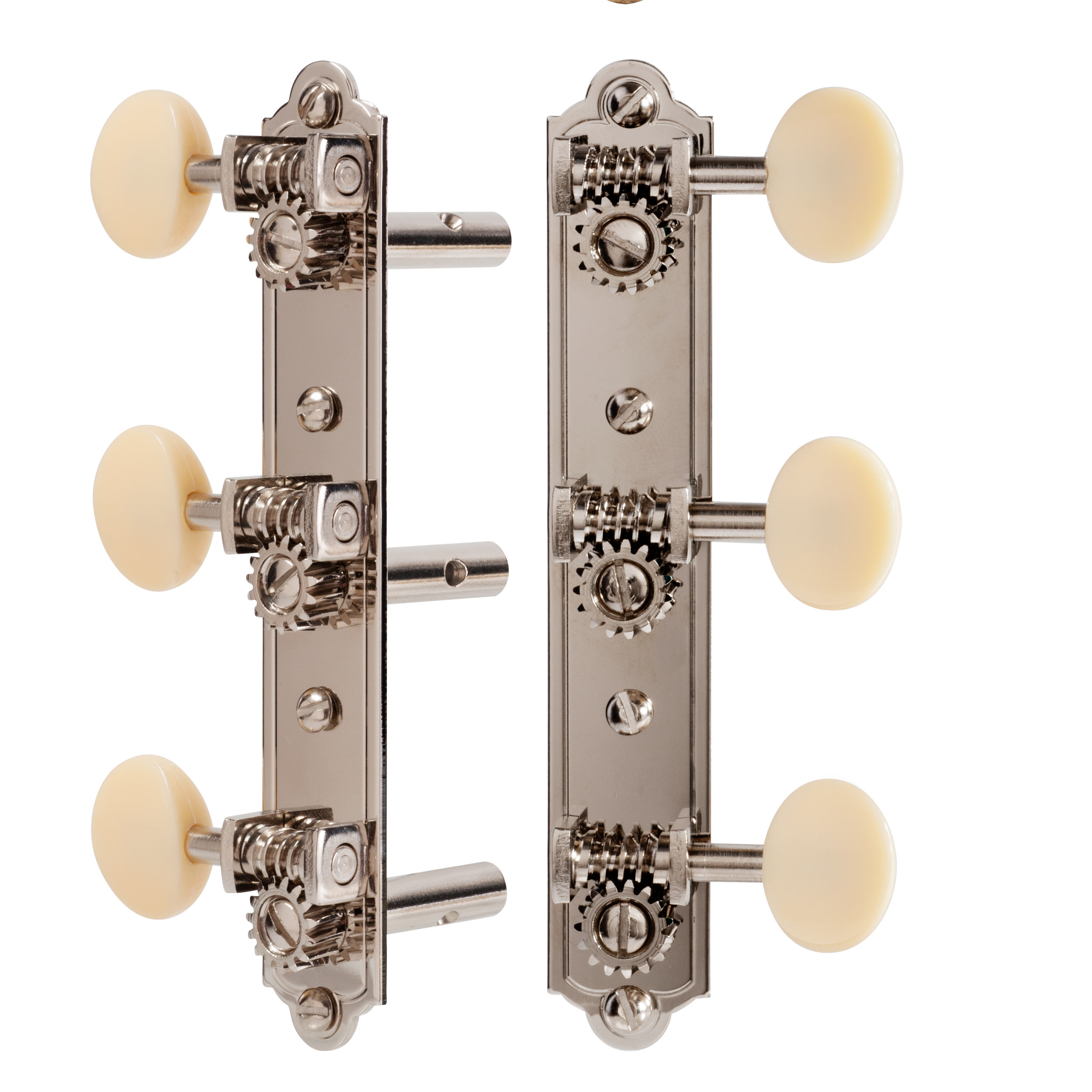 Golden Age Restoration Tuners for Slotted Peghead Guitar - Bell-end, Bright nickel