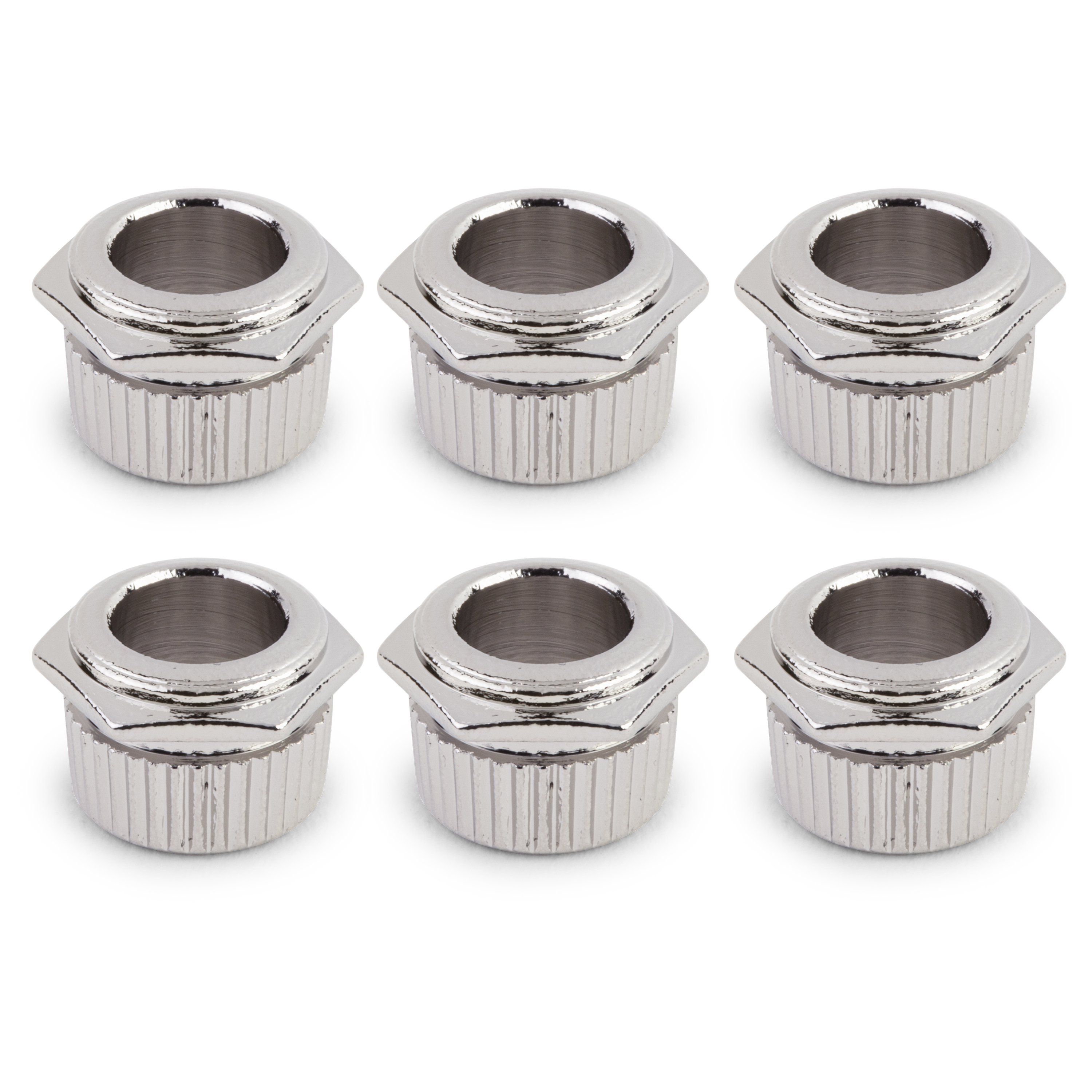 3/8" Conversion Tuner Bushing, Hex, nickel, set of 6
