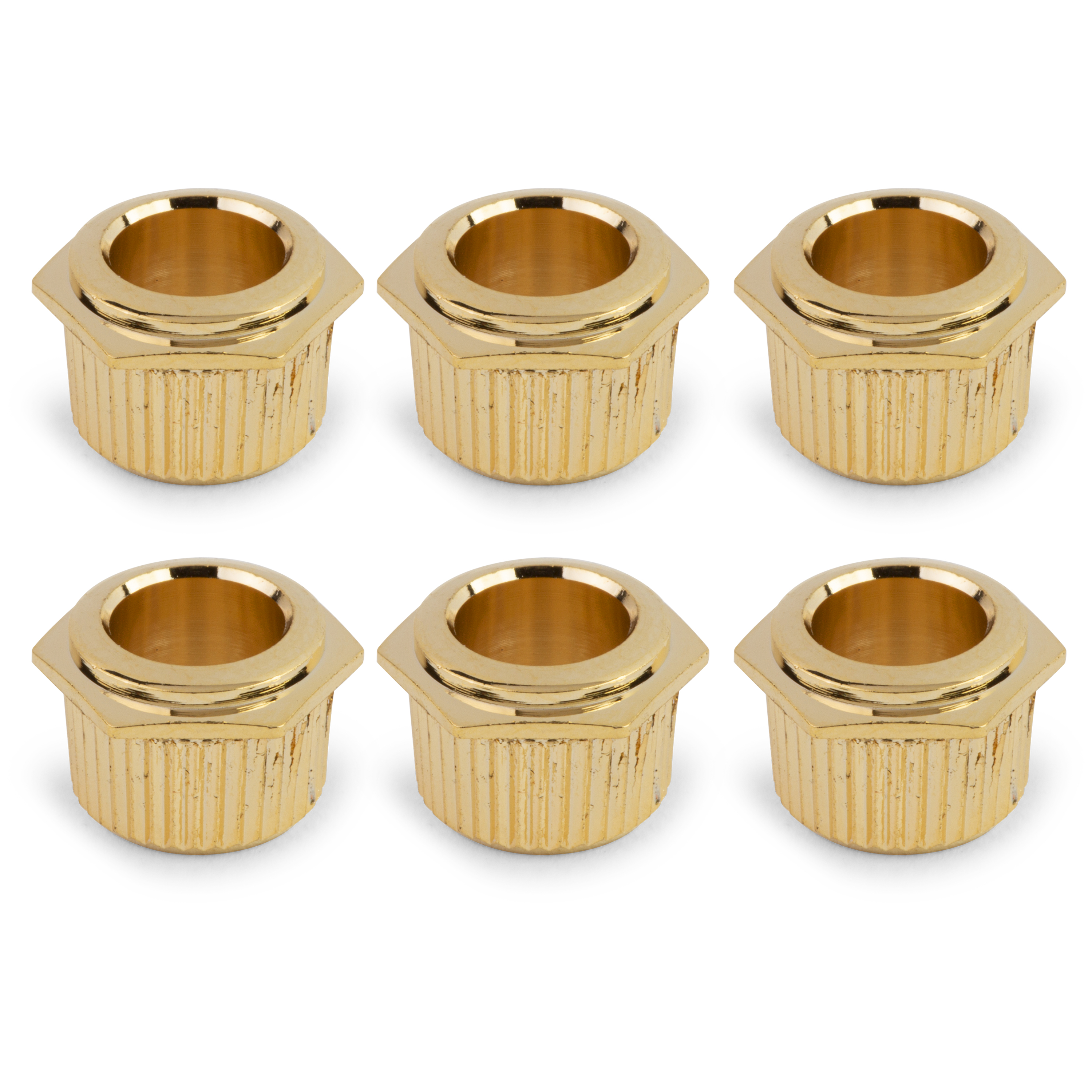 3/8" Conversion Tuner Bushing, Hex, gold, set of 6