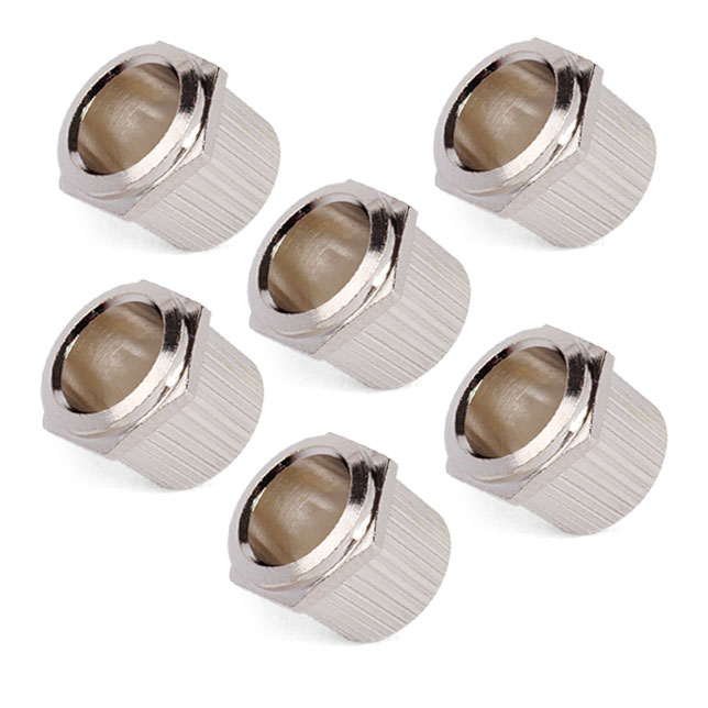 Vintage-style Tuner Bushings, Hex tapered, nickel, set of 6