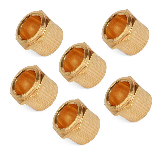 Vintage-style Tuner Bushings, Hex tapered, gold, set of 6