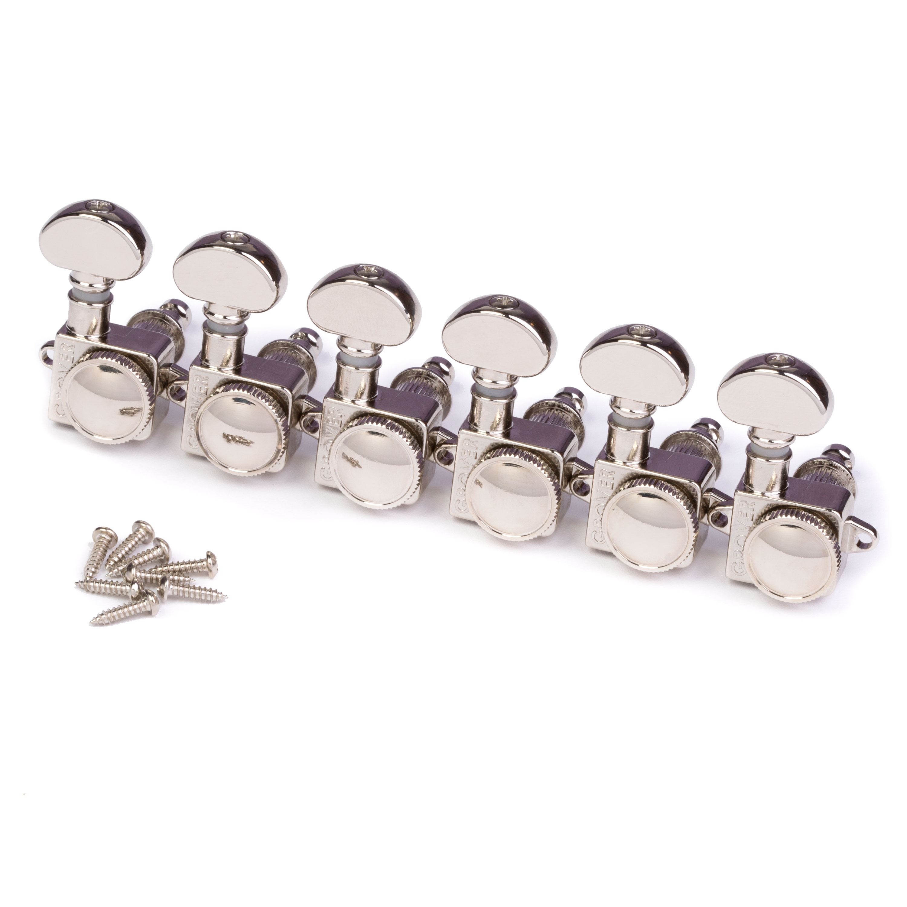 Grover Roto-Grip Locking Rotomatics (505F Series) 6-In-Line Tuners, Nickel