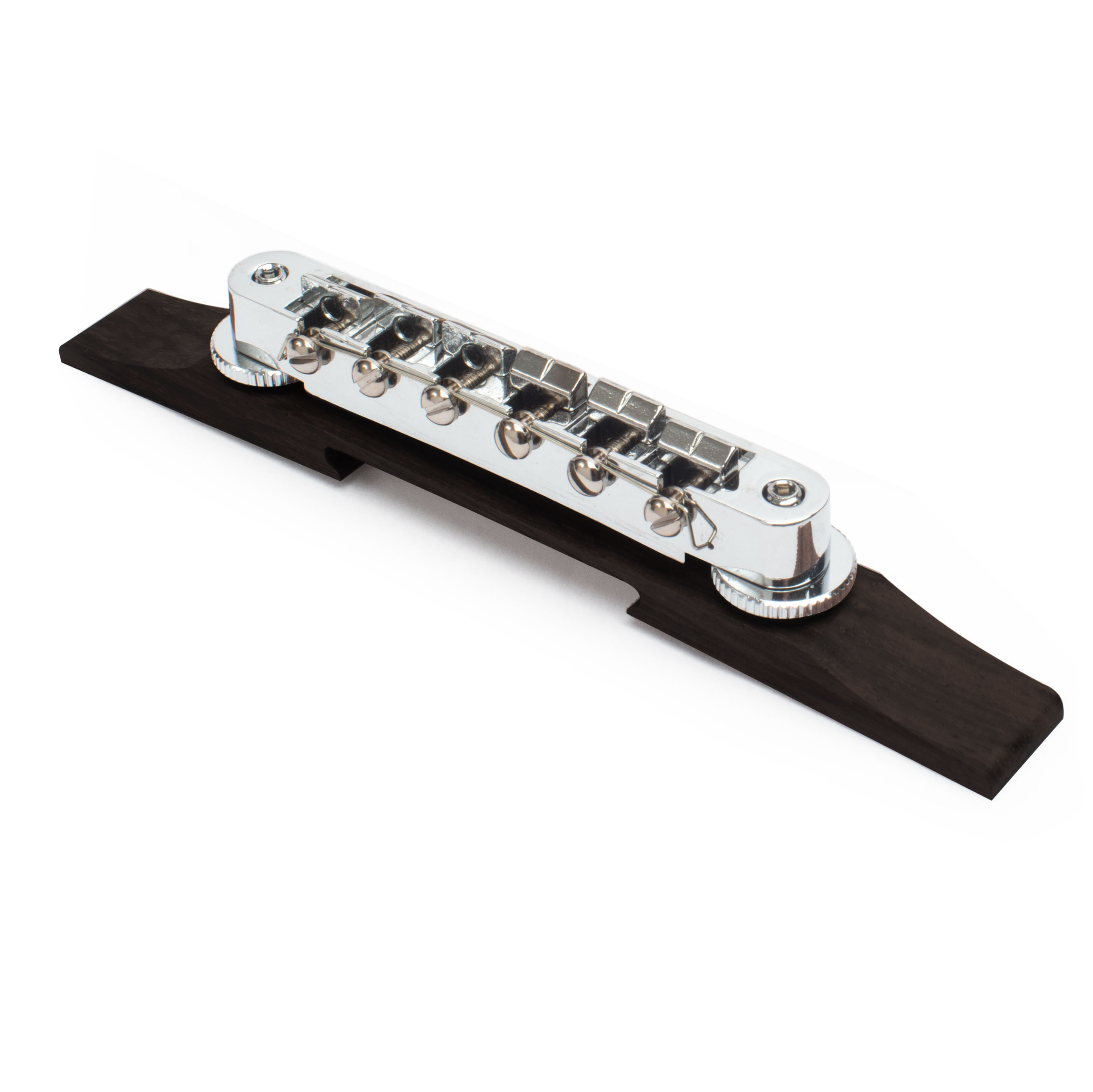Tune-o-matic Bridge For Archtop Guitar,  Chrome on Ebony