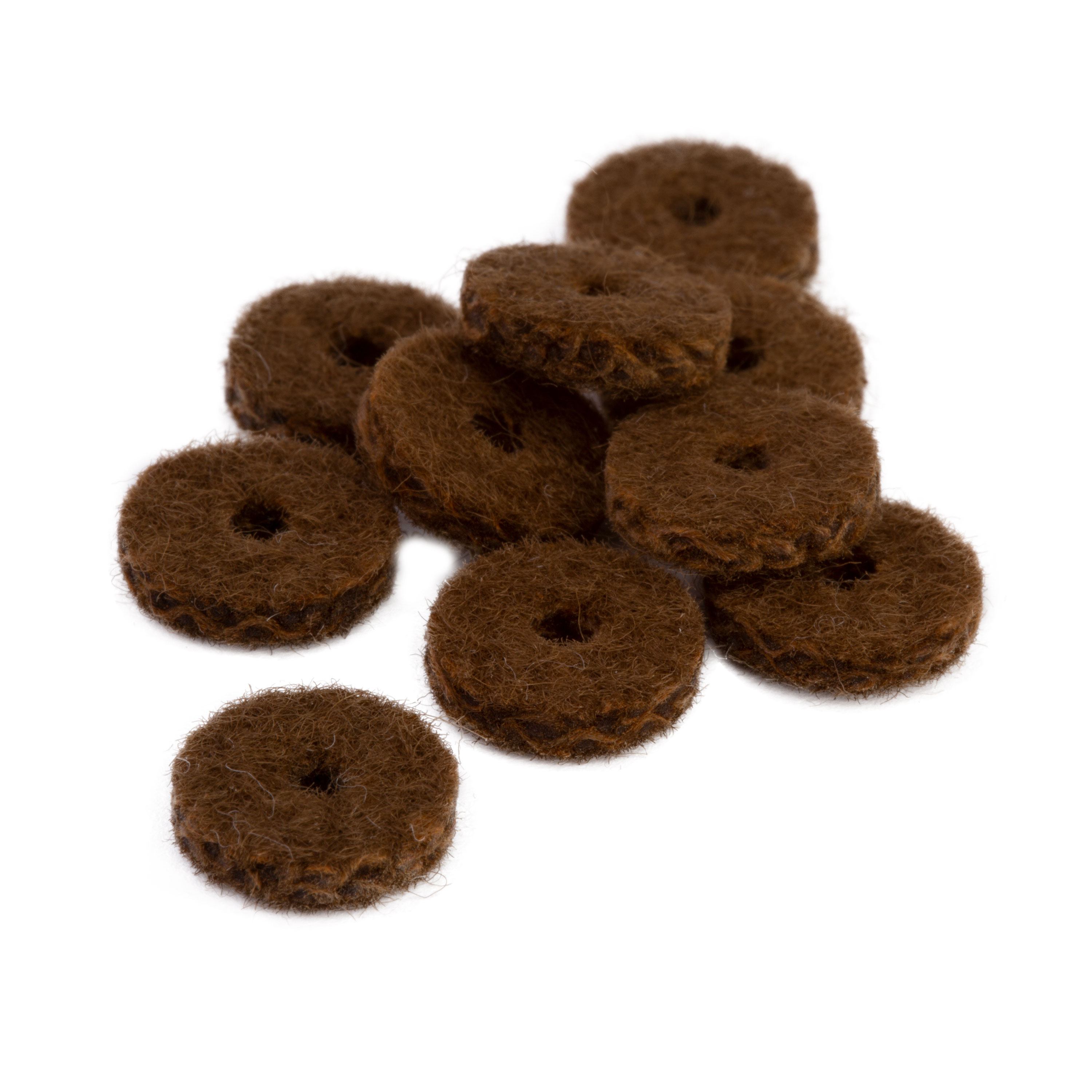 Strap Button Felt Washers - 10 Pack, Brown