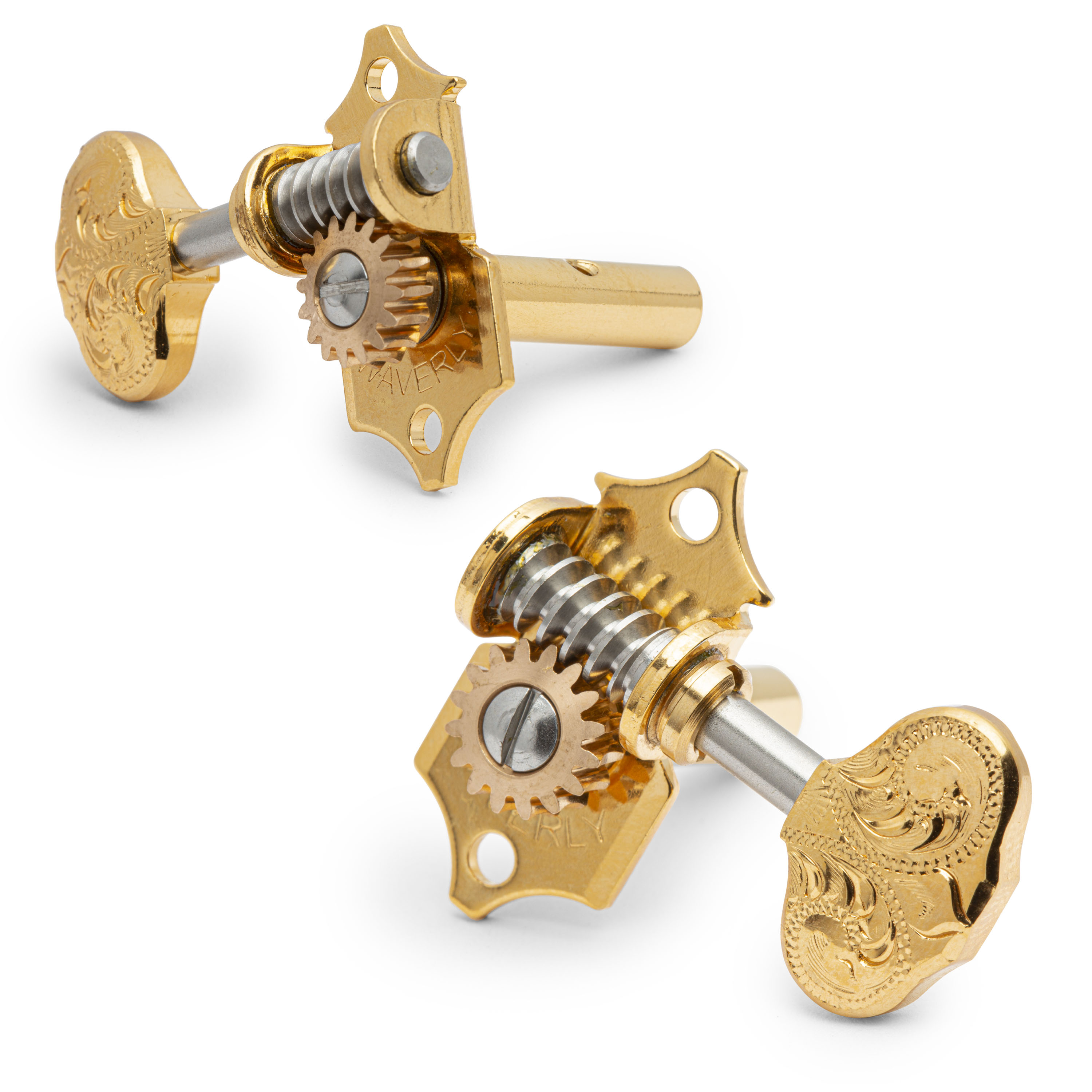 Waverly Guitar Tuners with Engraved Knobs for Slotted Pegheads