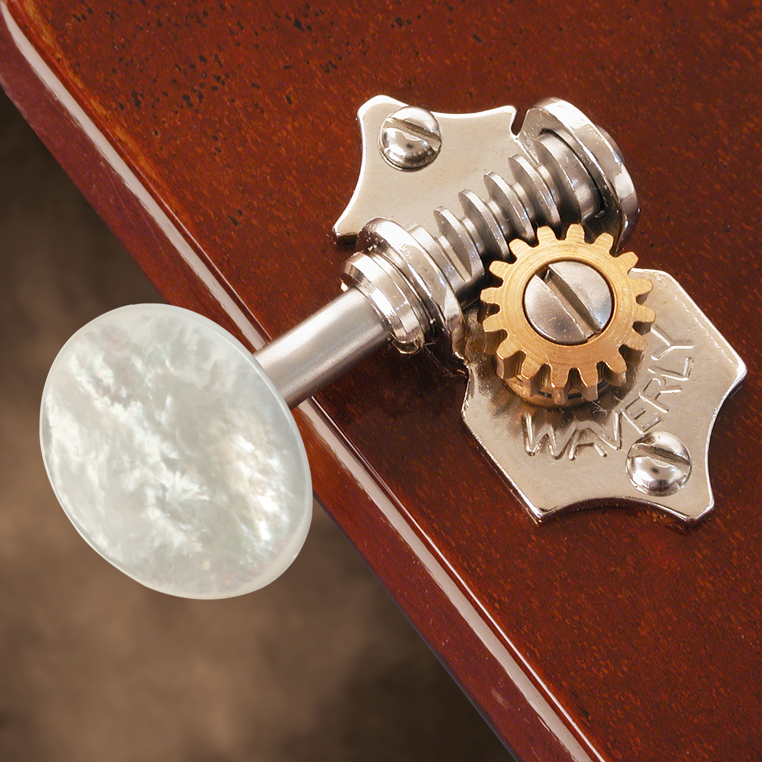 Waverly Guitar Tuners with Pearl Knobs for Solid Pegheads