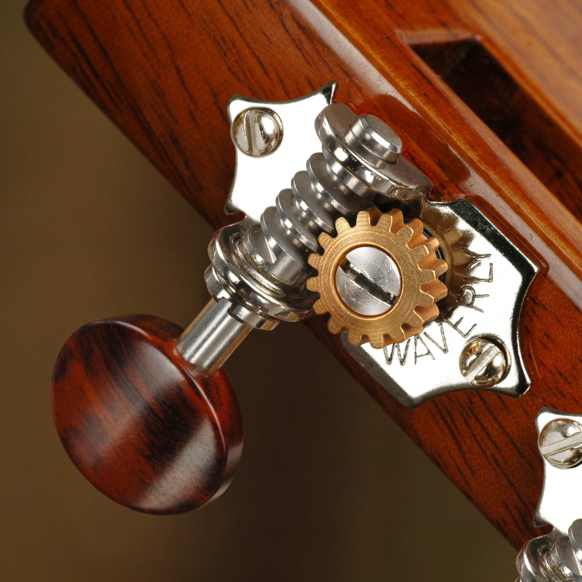 Waverly Guitar Tuners with Snakewood Knobs for Slotted Pegheads