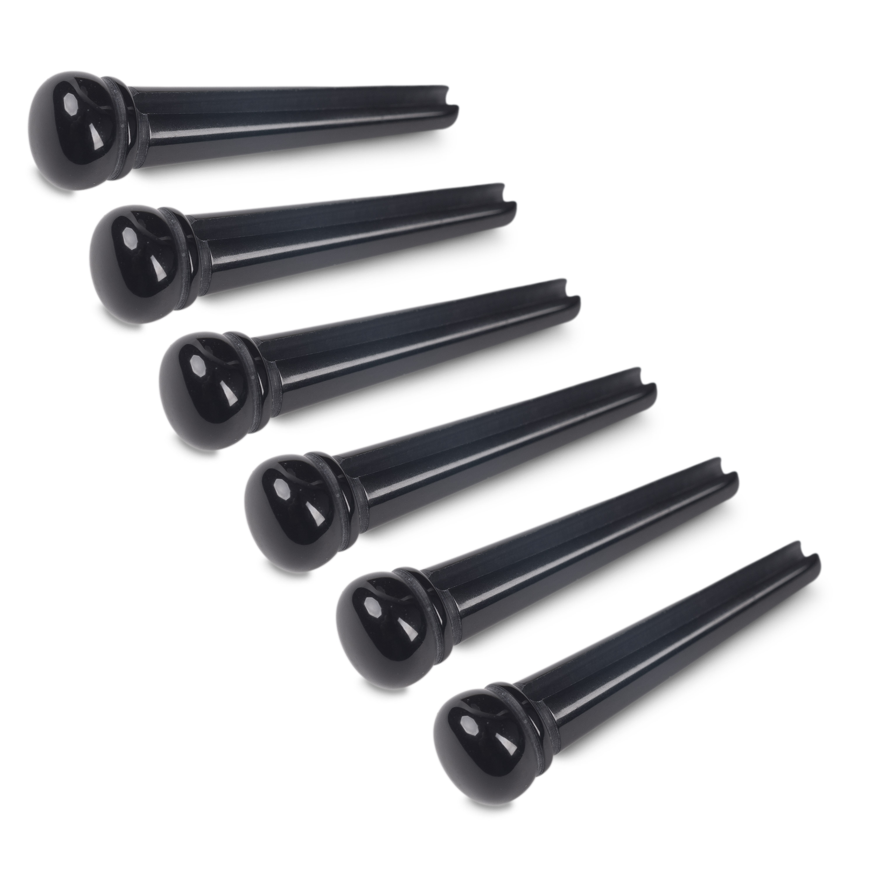 Waverly Black Bridge Pins, Slotted, with no dot, set of 6
