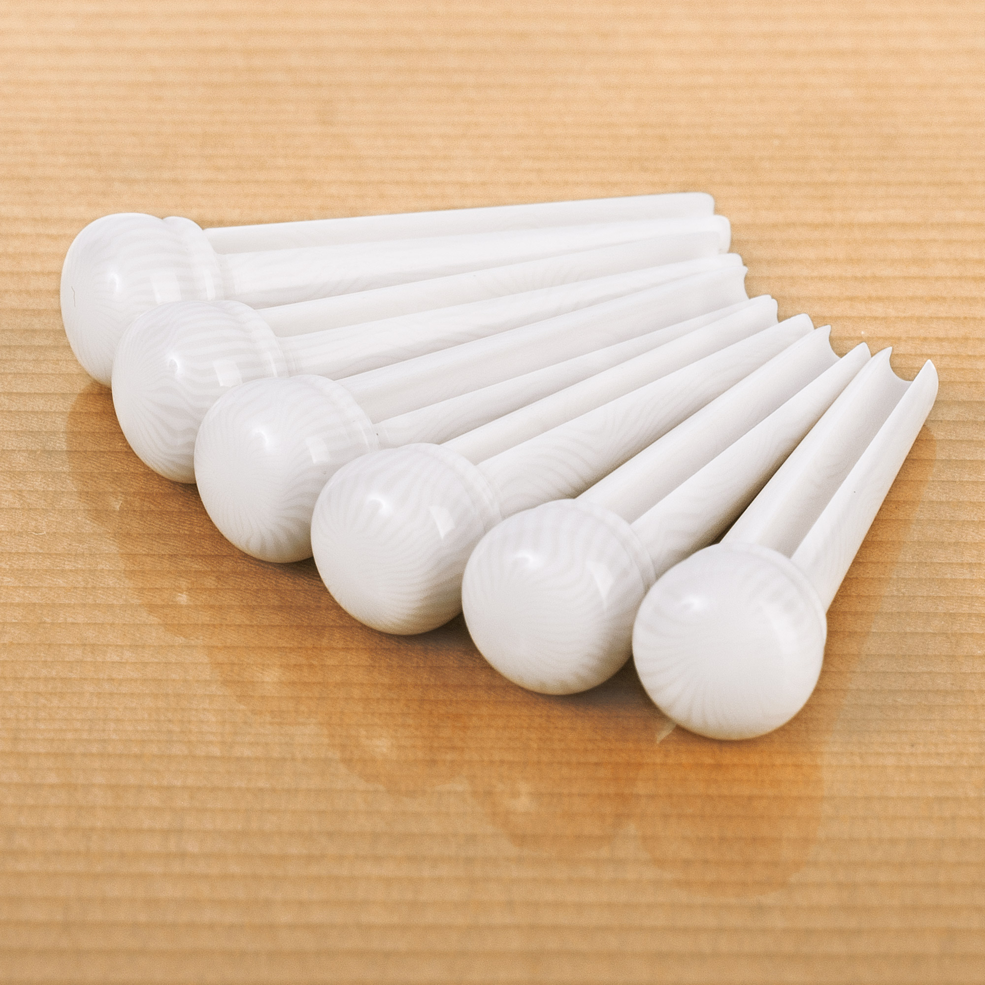 Waverly Ivoroid Bridge Pins, Slotted, with no dot, set of 6