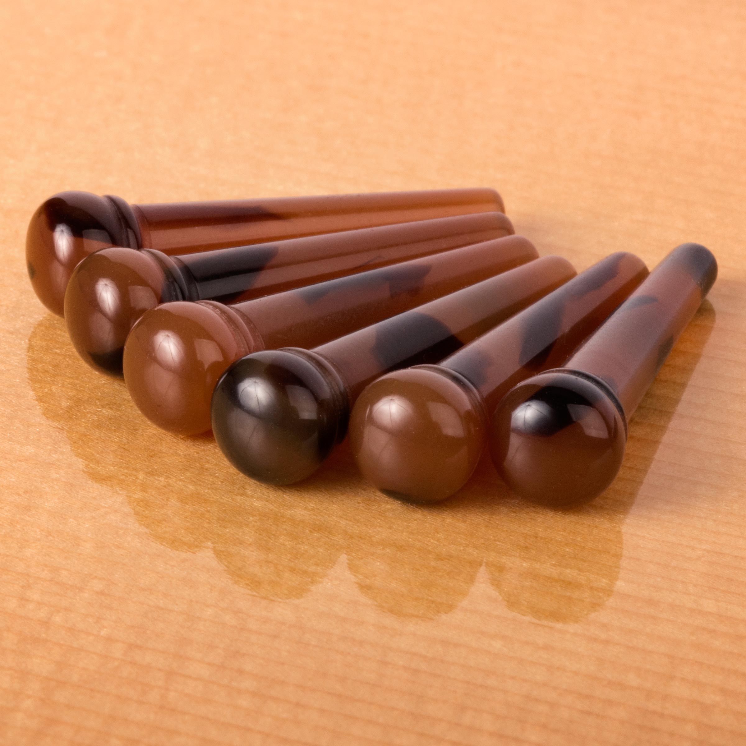 Waverly Dark Tortoise Bridge Pins, Unslotted, set of 6