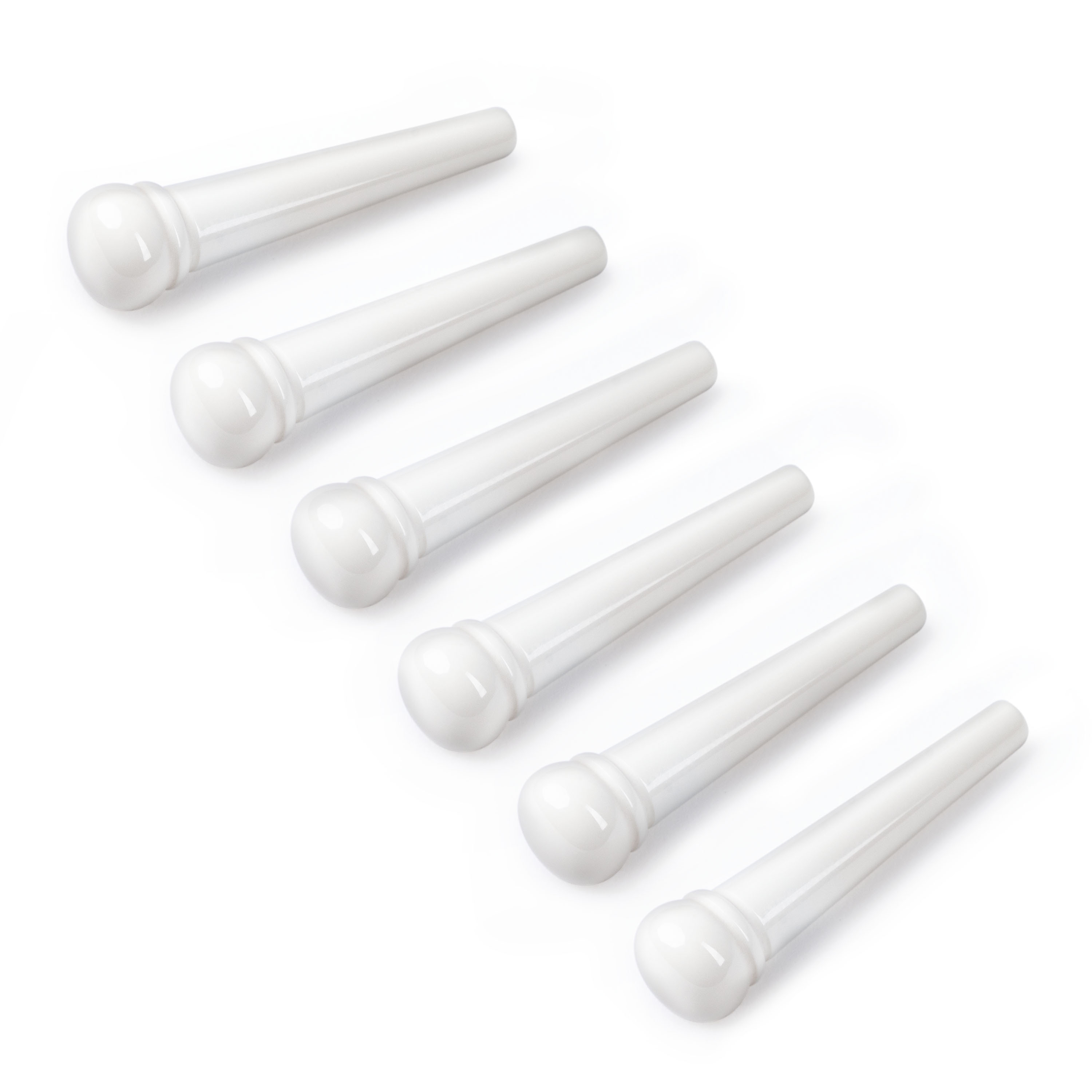 Waverly White Bridge Pins, Unslotted with no dot, set of 6